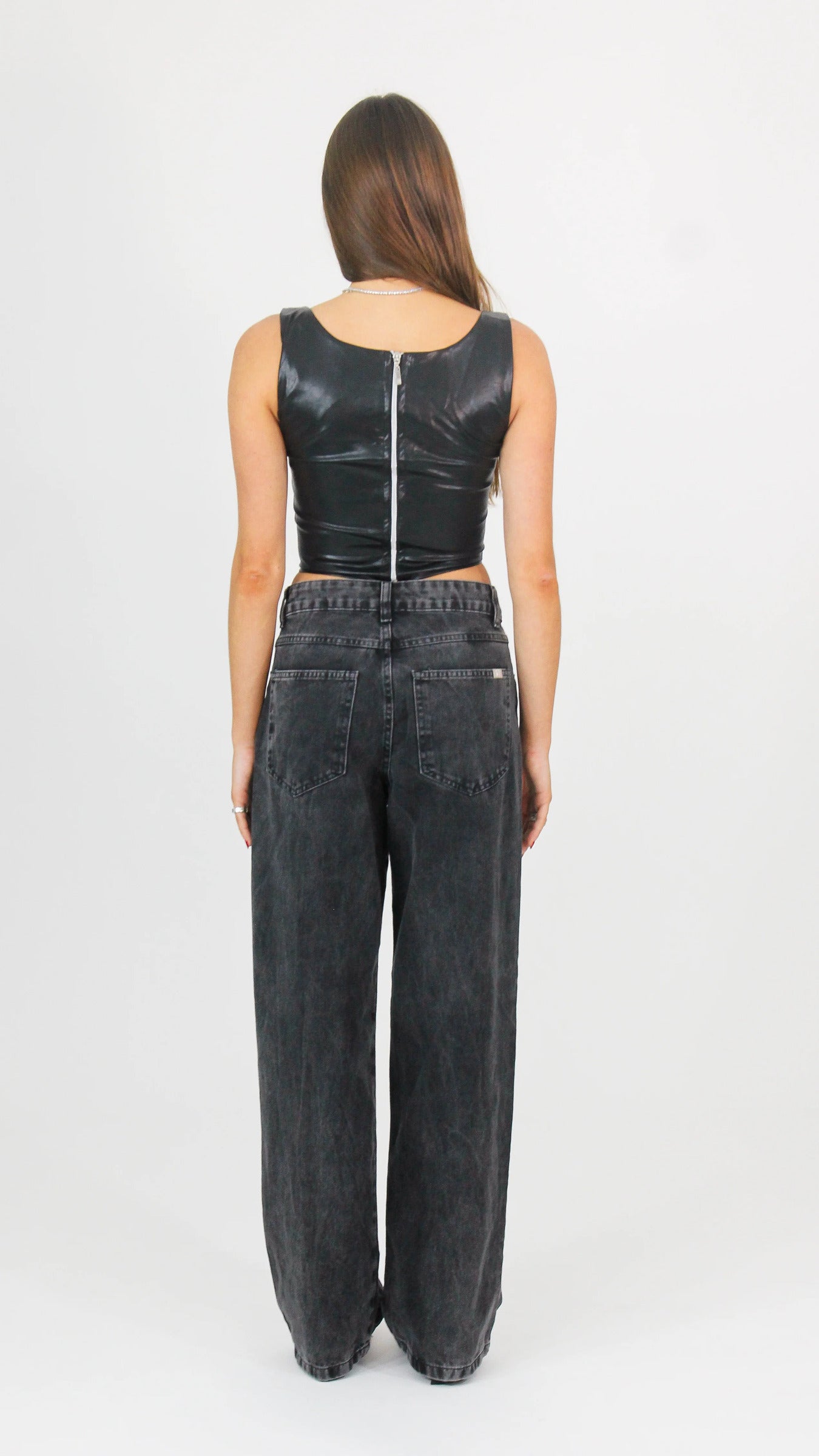 CALÇA JEANS OVERSIZED BLACK ESTONADA