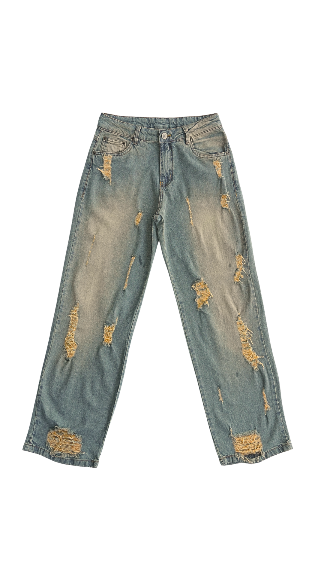 CALÇA JEANS OVERSIZED VINTAGE RASGADA