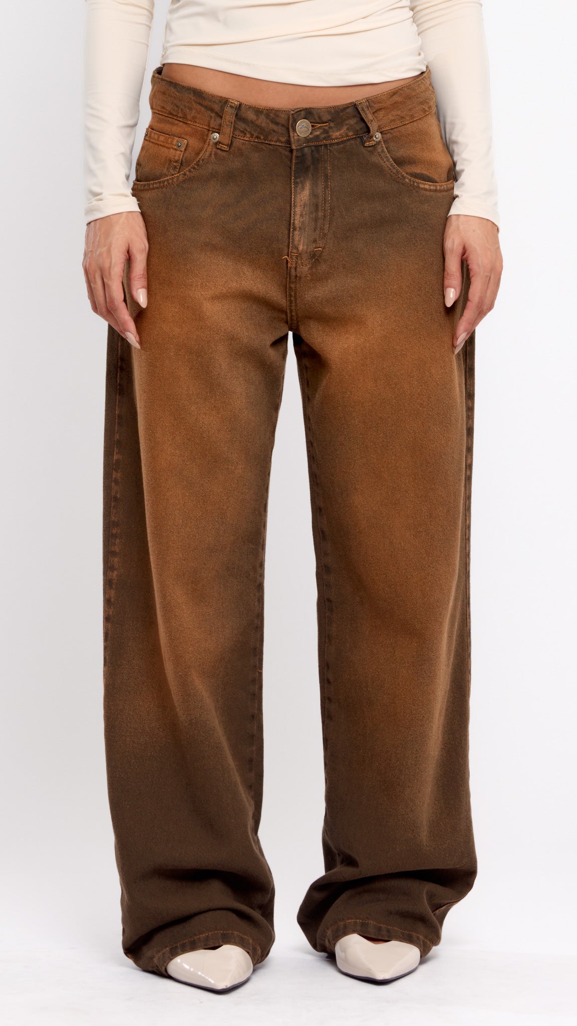 CALÇA JEANS OVERSIZED FERRUGEM