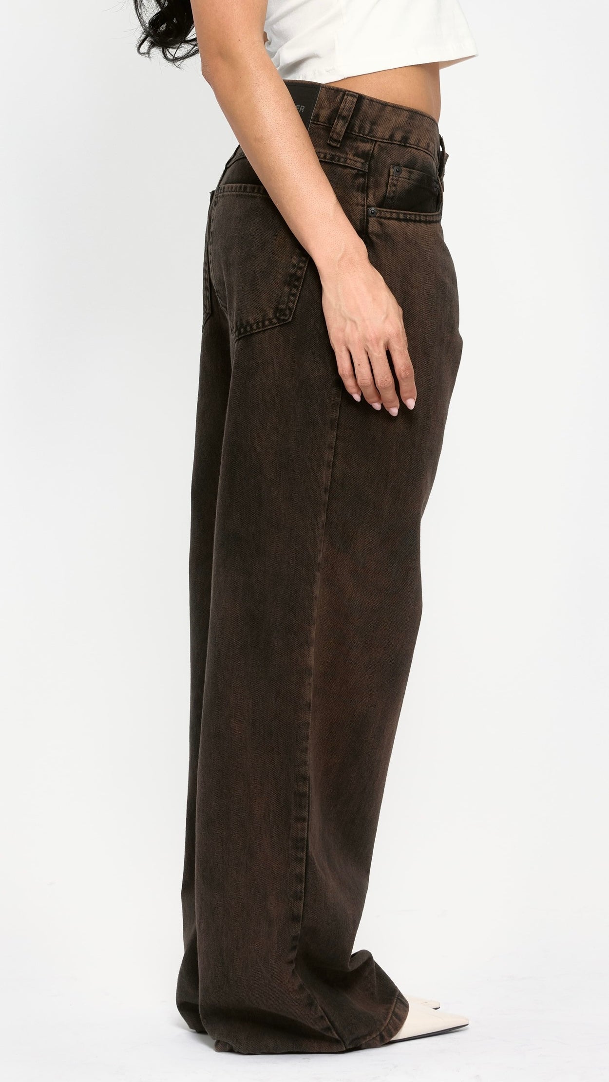 CALÇA JEANS OVERSIZED COFFEE