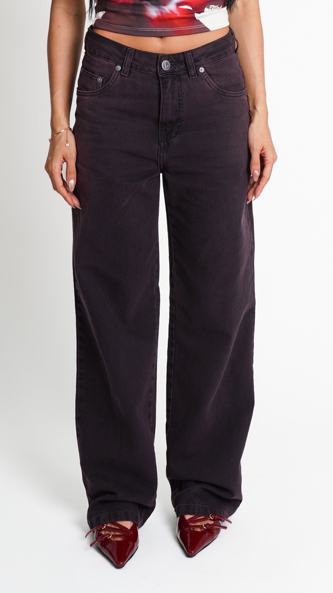 CALÇA JEANS RETA BLACK VIOLET