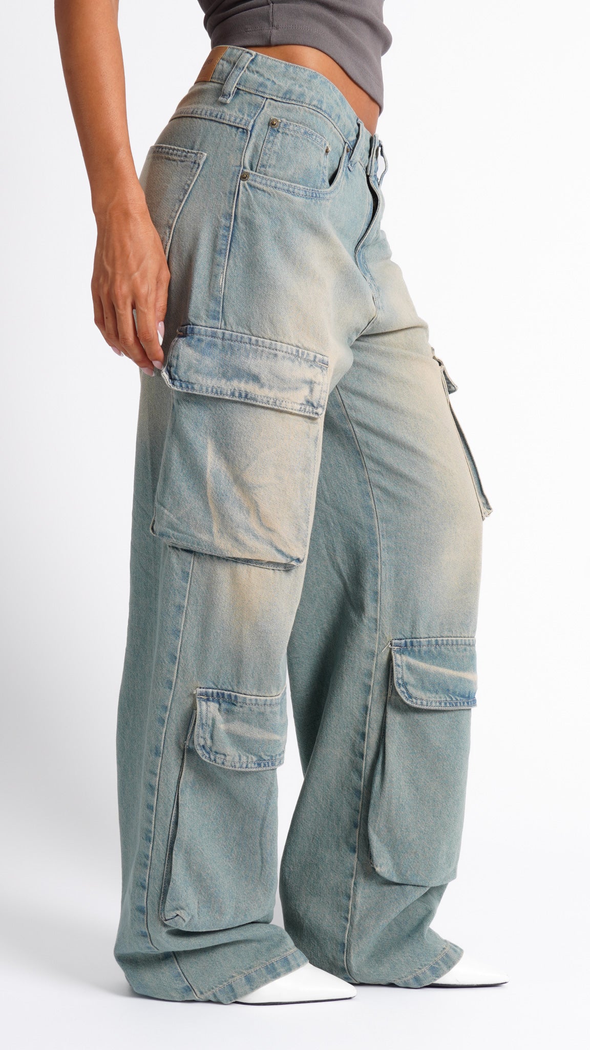 CALÇA JEANS POCKET Y2K