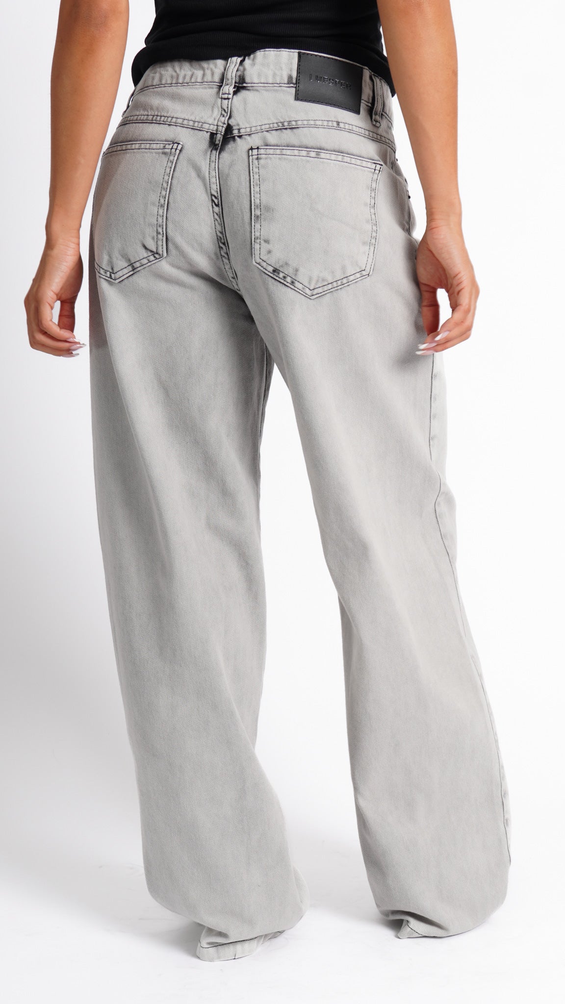 CALÇA JEANS OVERSIZED GREY