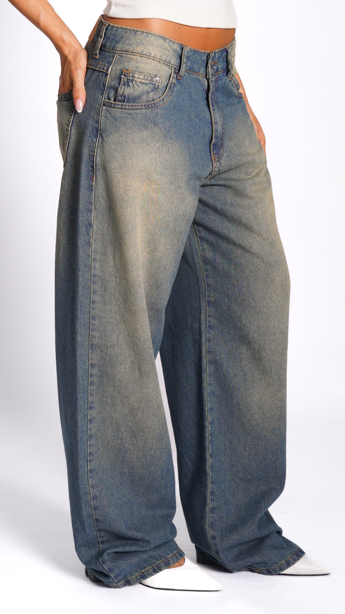 CALÇA JEANS OVERSIZED OLD