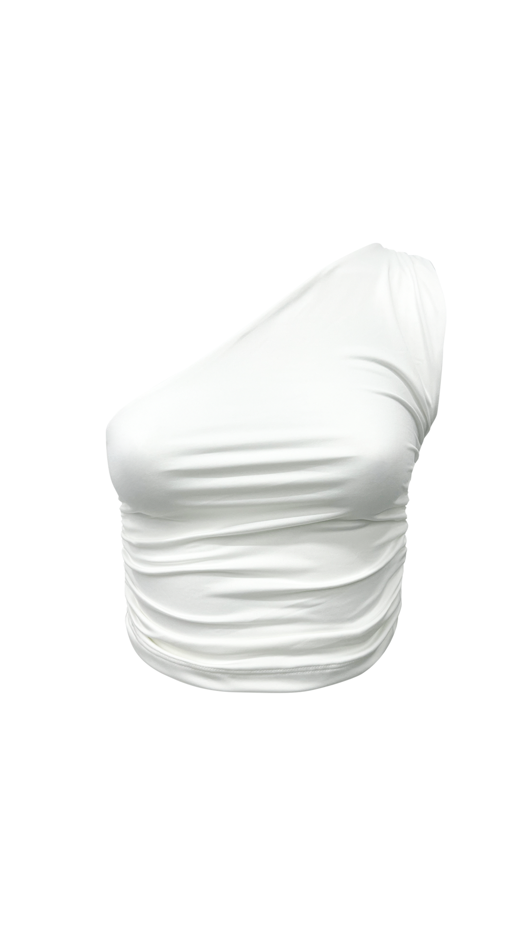 CROPPED ONE SHOULDER OFF WHITE
