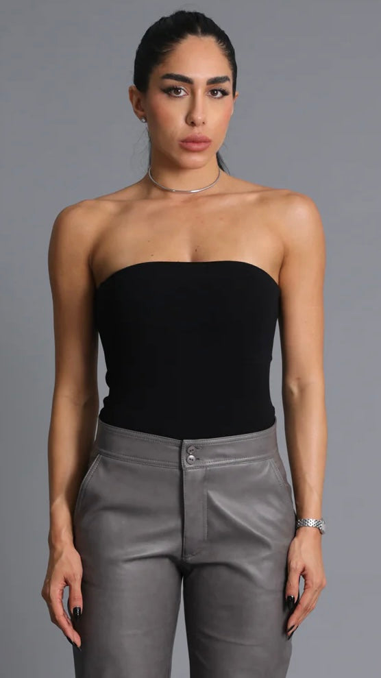 TUBE TOP RIBBED PRETO