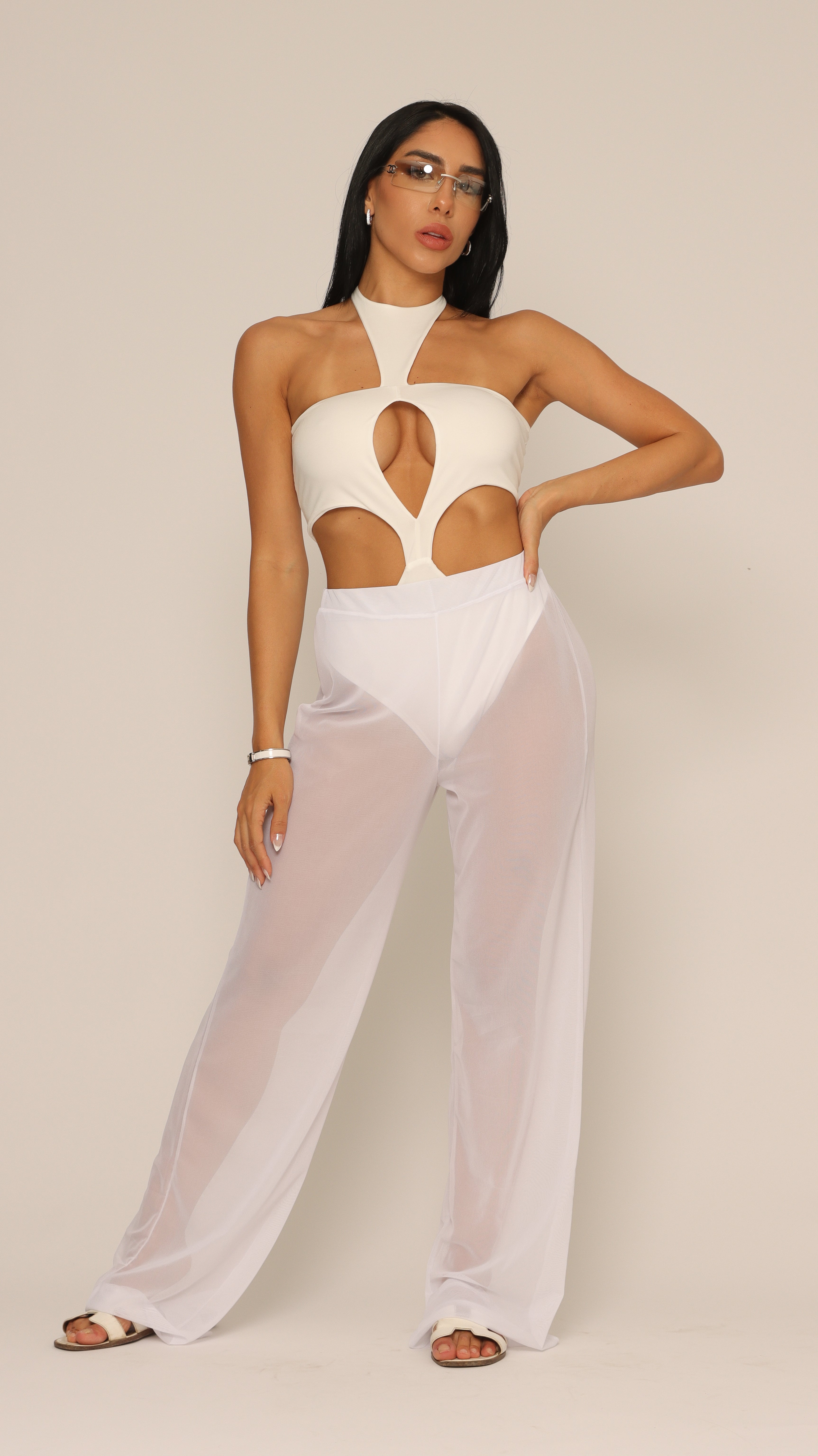 CALÇA TULE INVISIBLE BRANCA