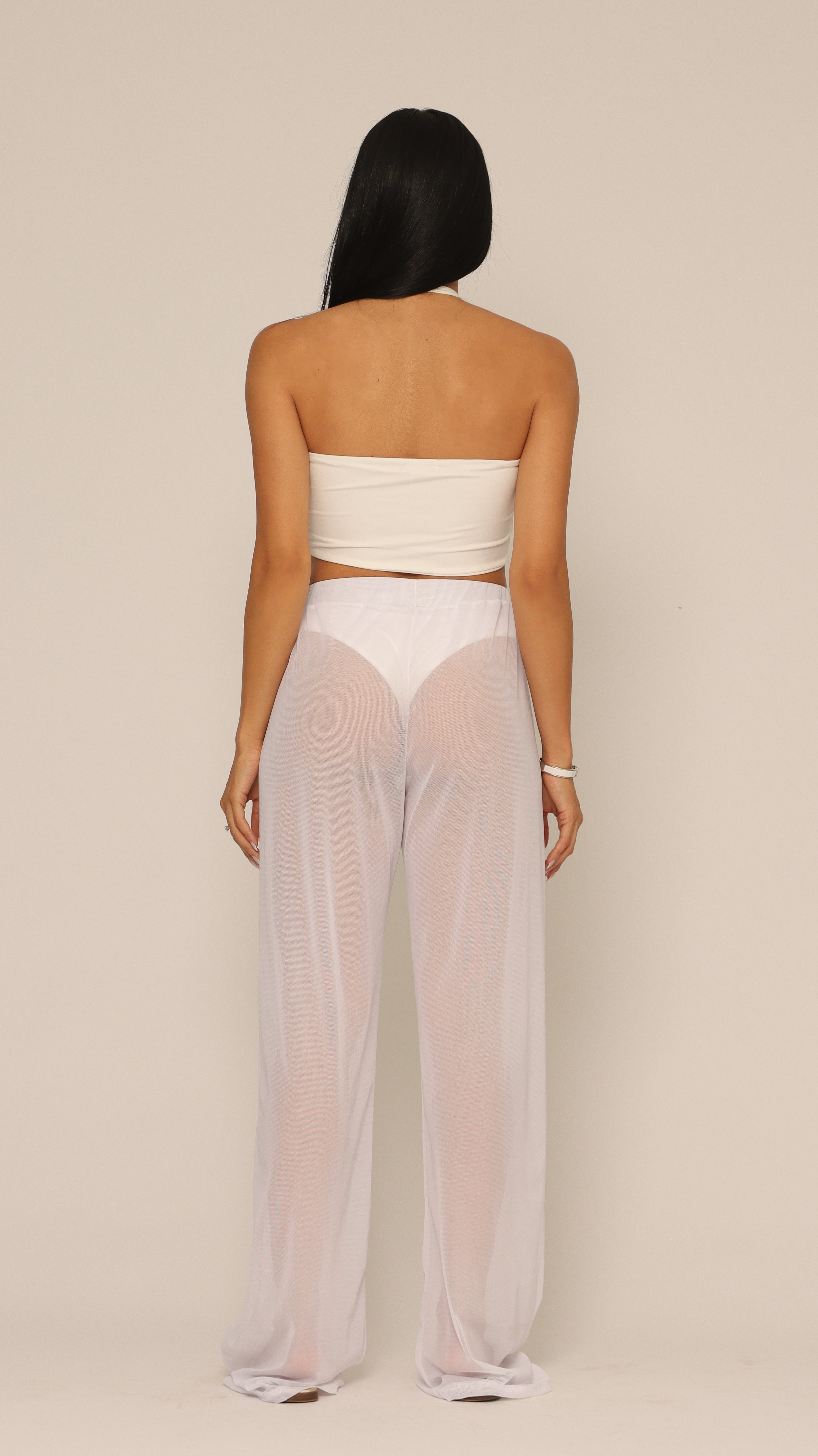 CALÇA TULE INVISIBLE BRANCA