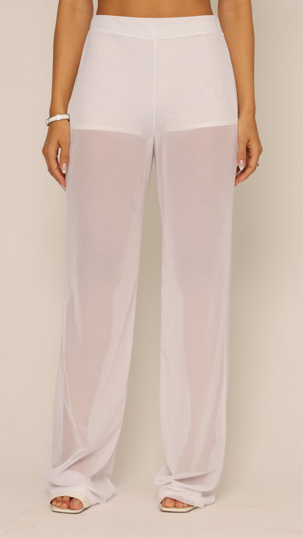 CALÇA TULE INVISIBLE BRANCA