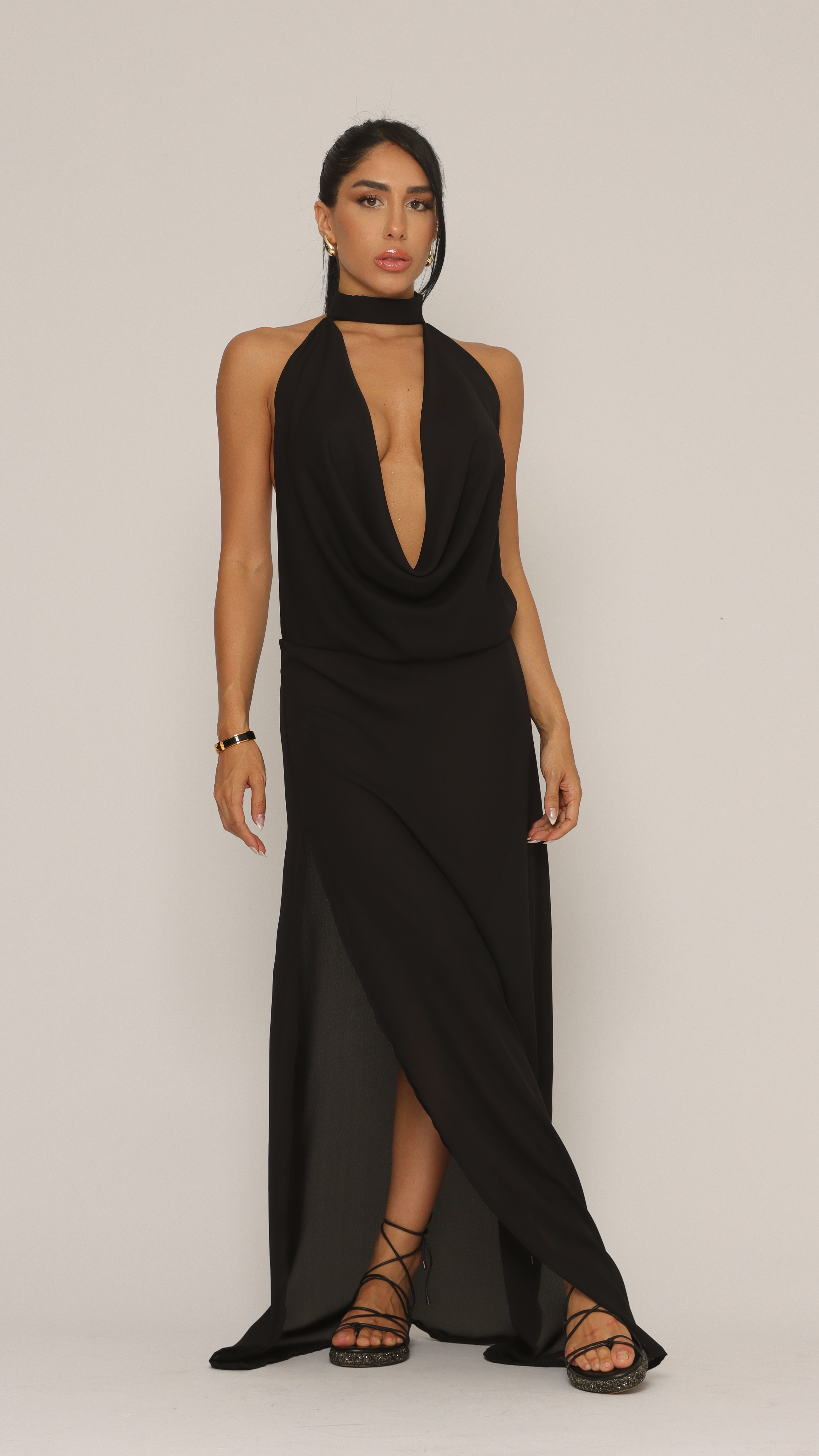 VESTIDO LONGO VENEZA PRETO