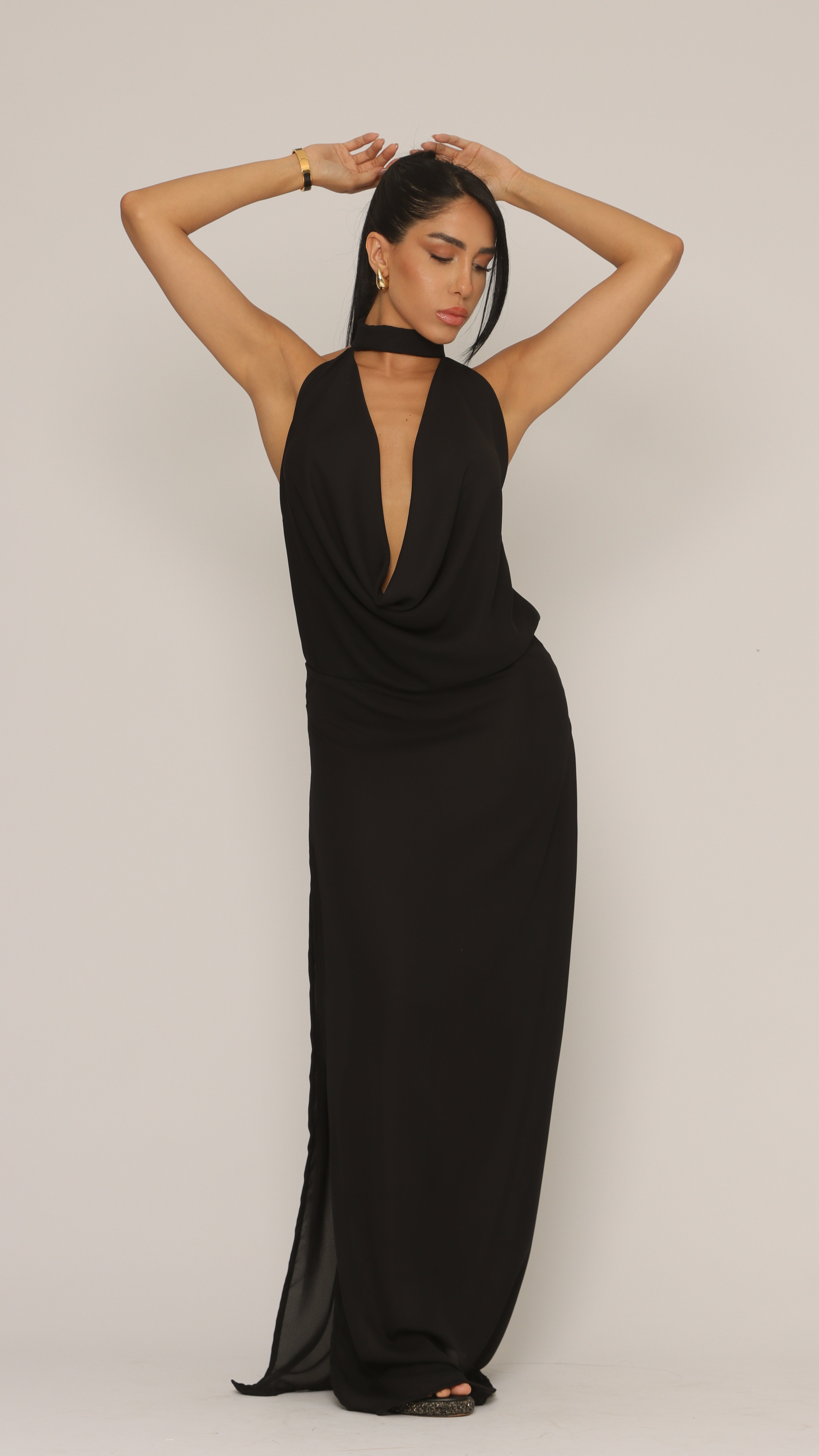 VESTIDO LONGO VENEZA PRETO