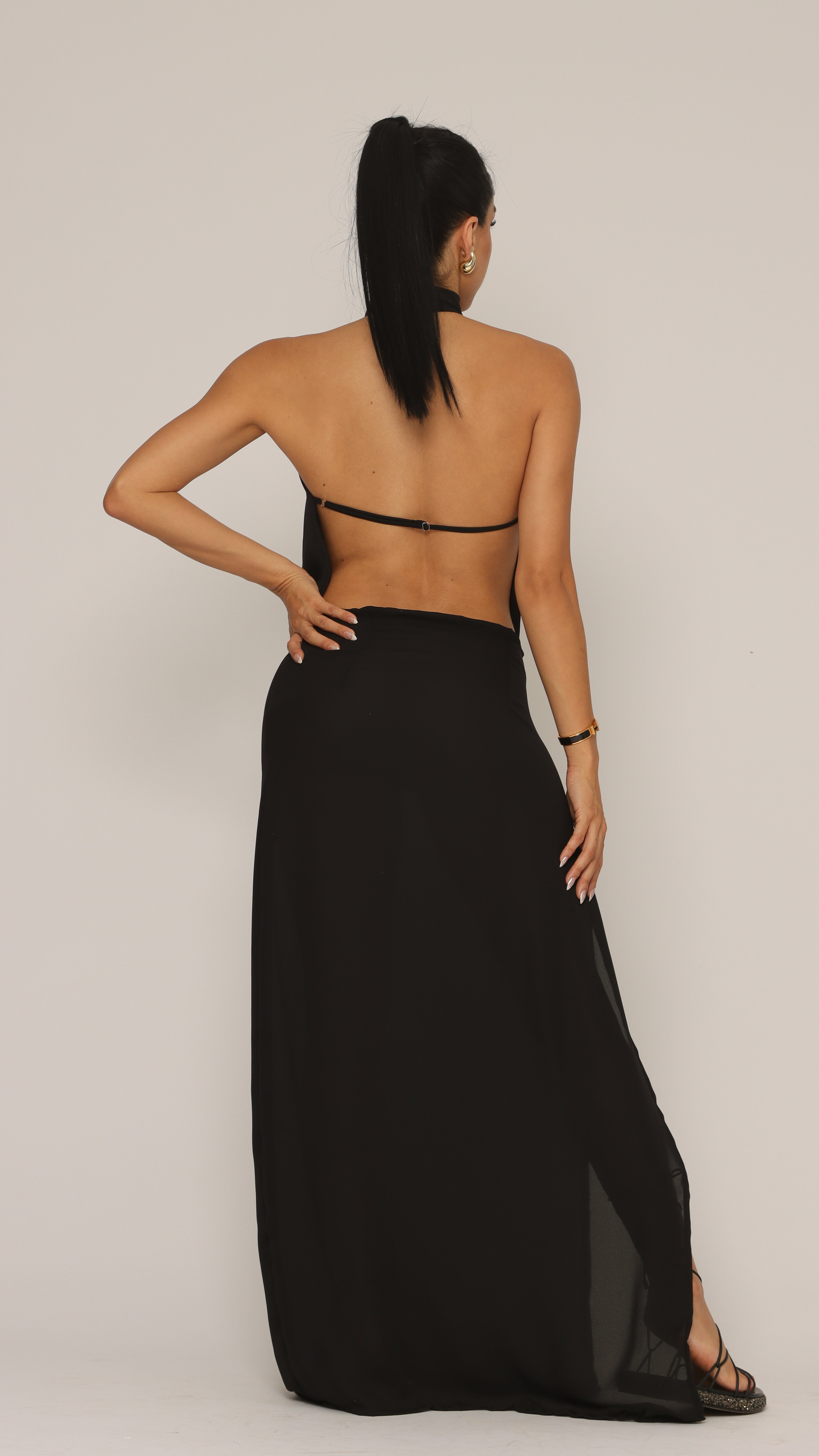 VESTIDO LONGO VENEZA PRETO