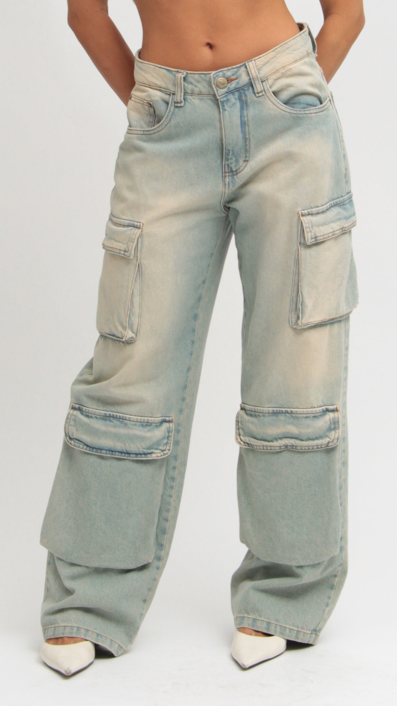 CALÇA JEANS POCKET Y2K