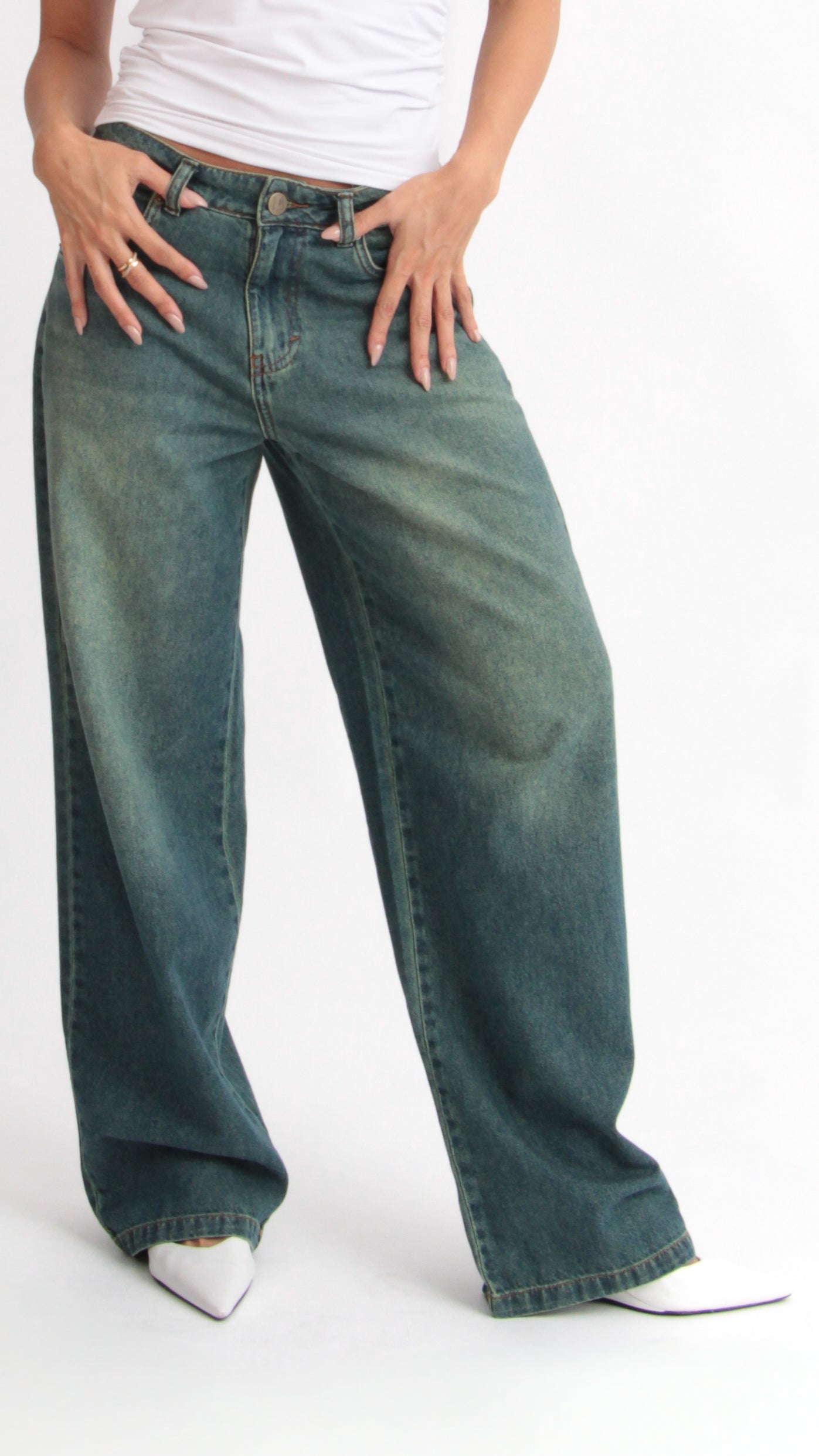 CALÇA JEANS OVERSIZED MERMAID