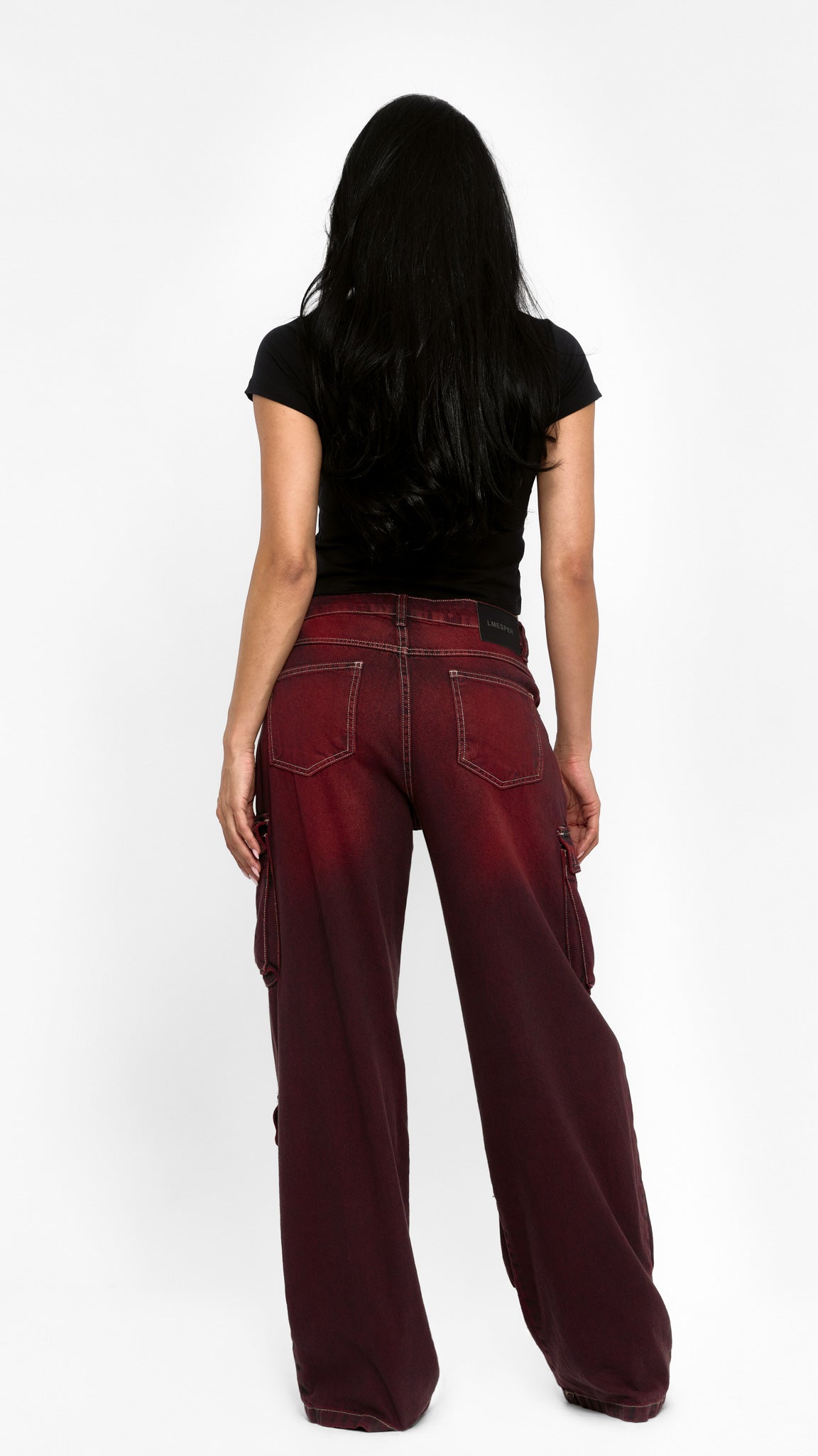 CALÇA JEANS POCKET BORDÔ