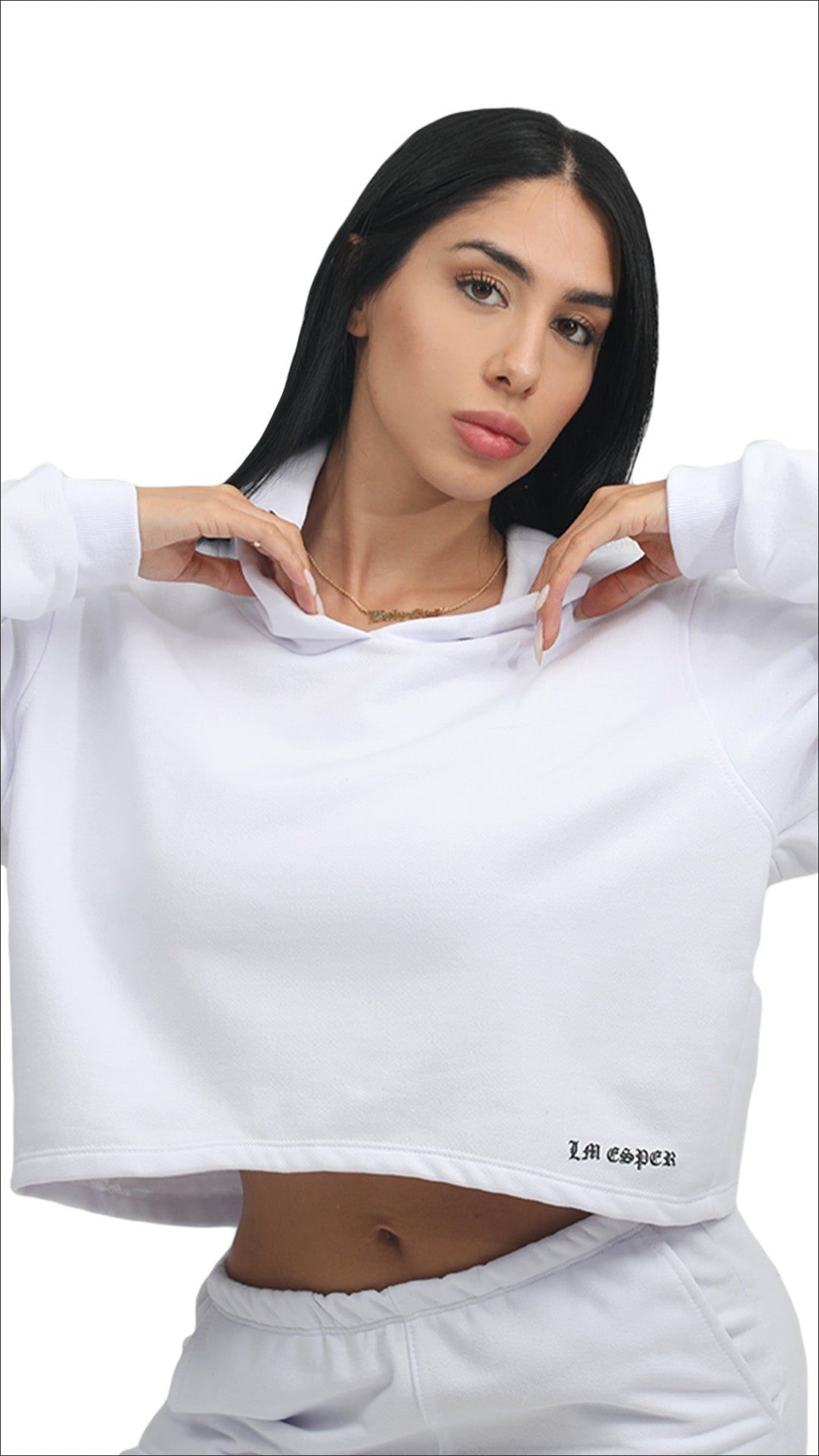 MOLETOM CROPPED ESPER BRANCO