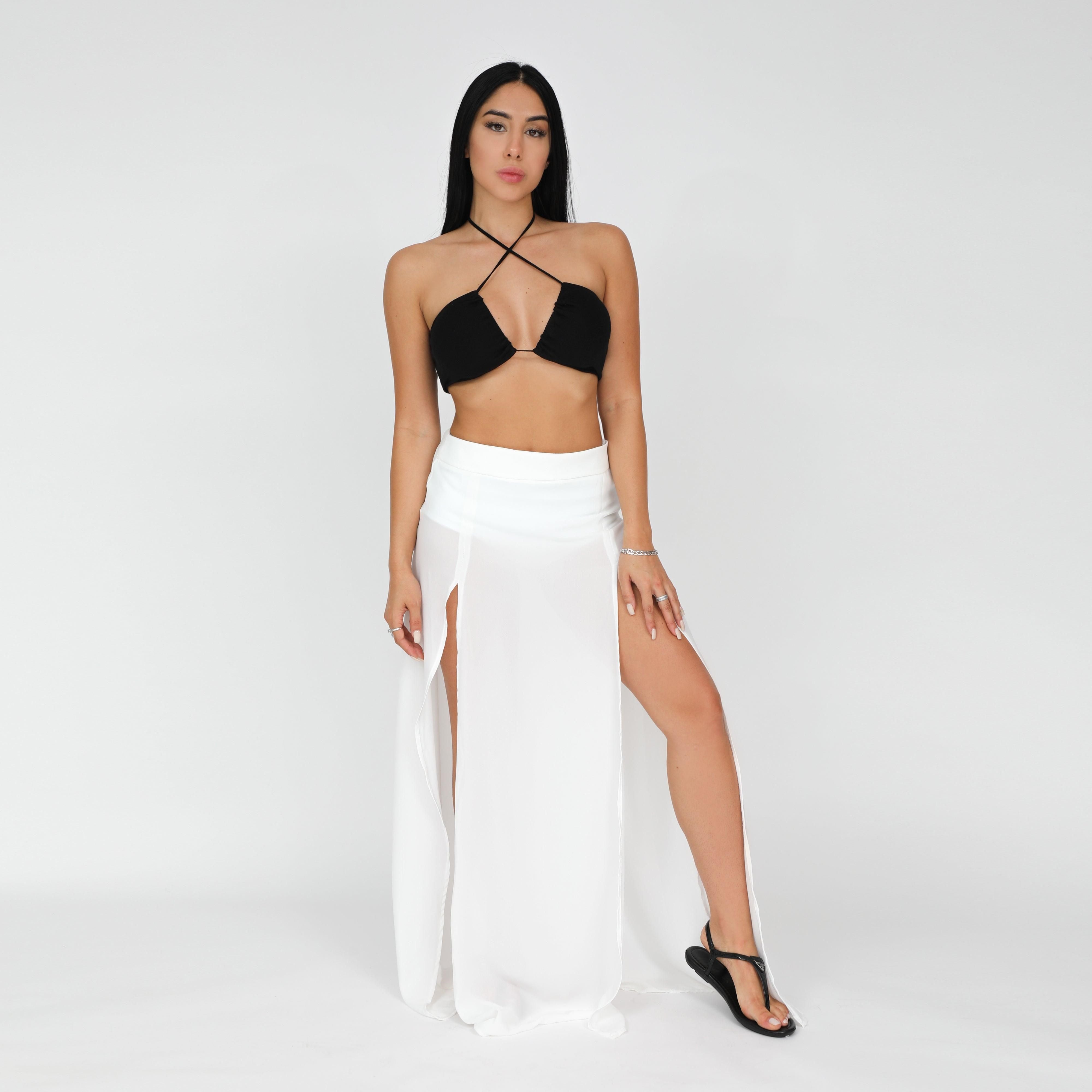 SAIA LONGA FENDA OFF WHITE (SEM HOT PANT)
