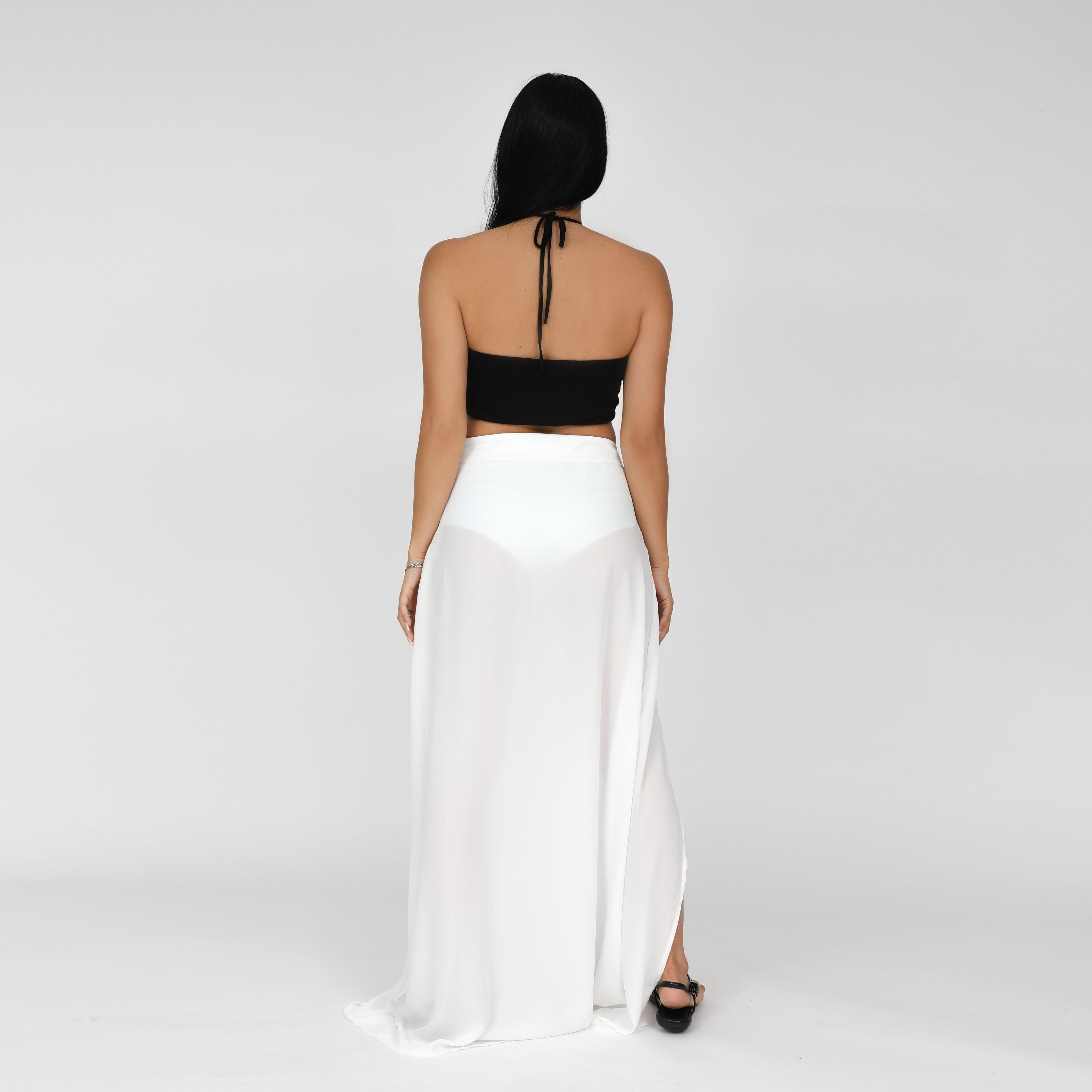 SAIA LONGA FENDA OFF WHITE (SEM HOT PANT)