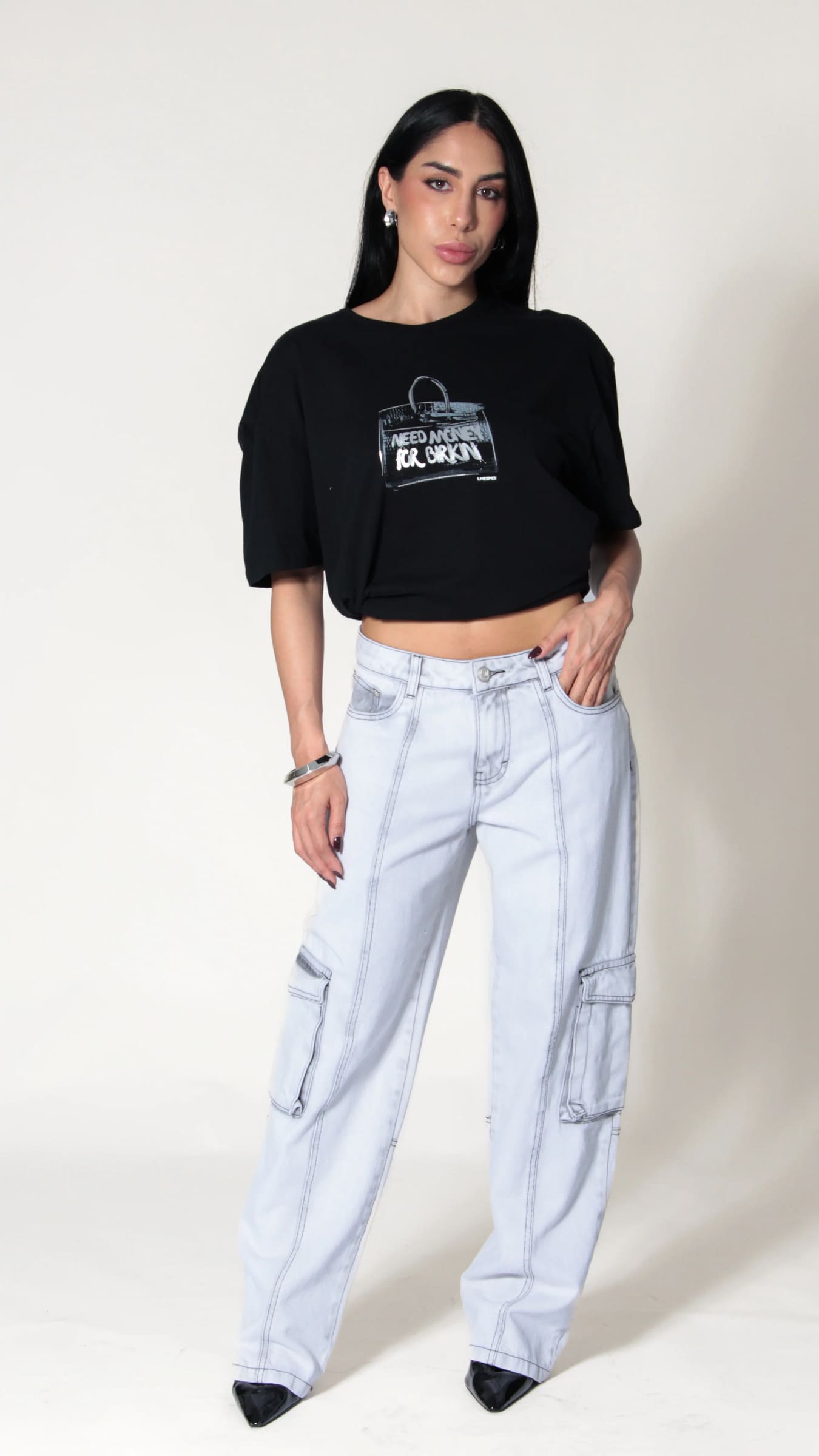 CALÇA JEANS SKATER SILVER