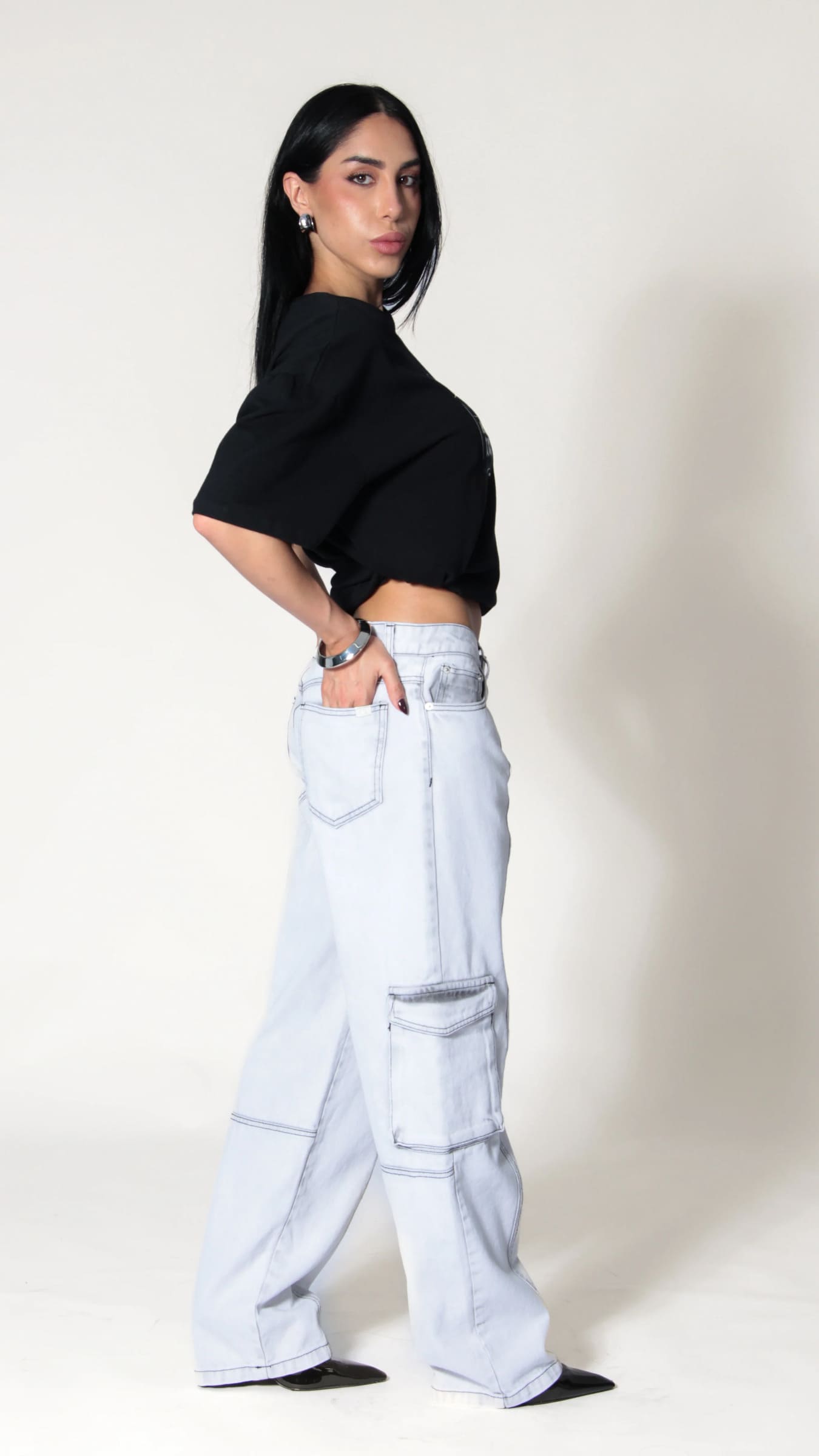 CALÇA JEANS SKATER SILVER