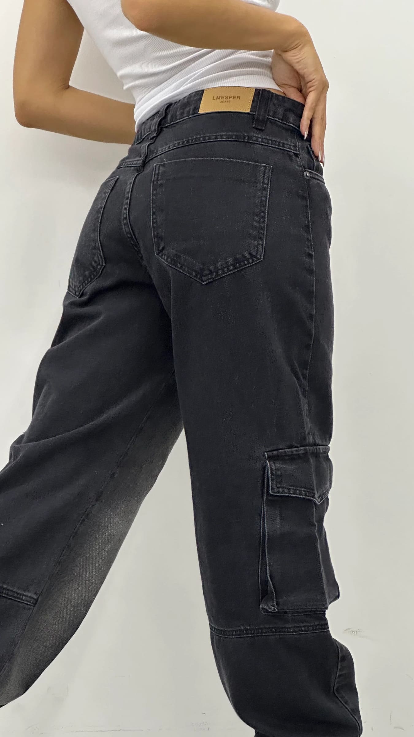 CALÇA JEANS SKATER BLACK BICOLOR