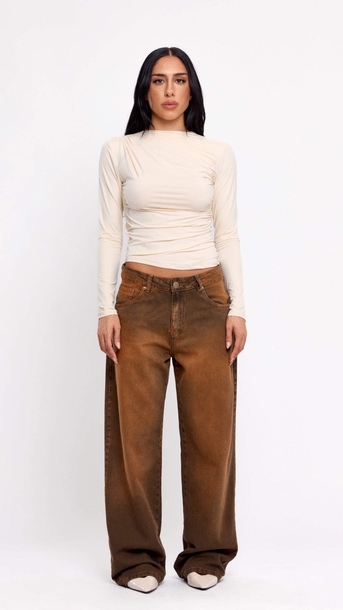 CALÇA JEANS OVERSIZED FERRUGEM