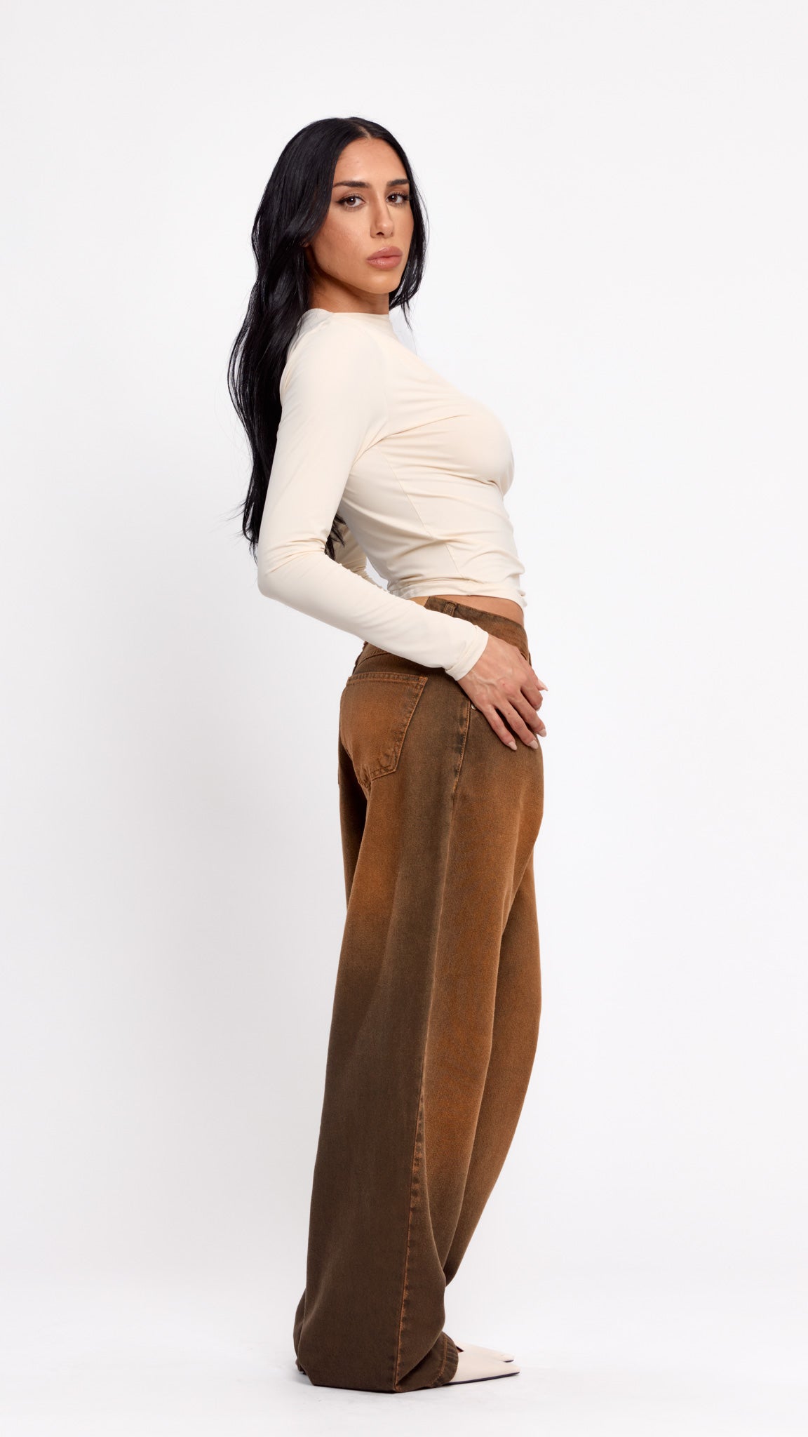 CALÇA JEANS OVERSIZED FERRUGEM