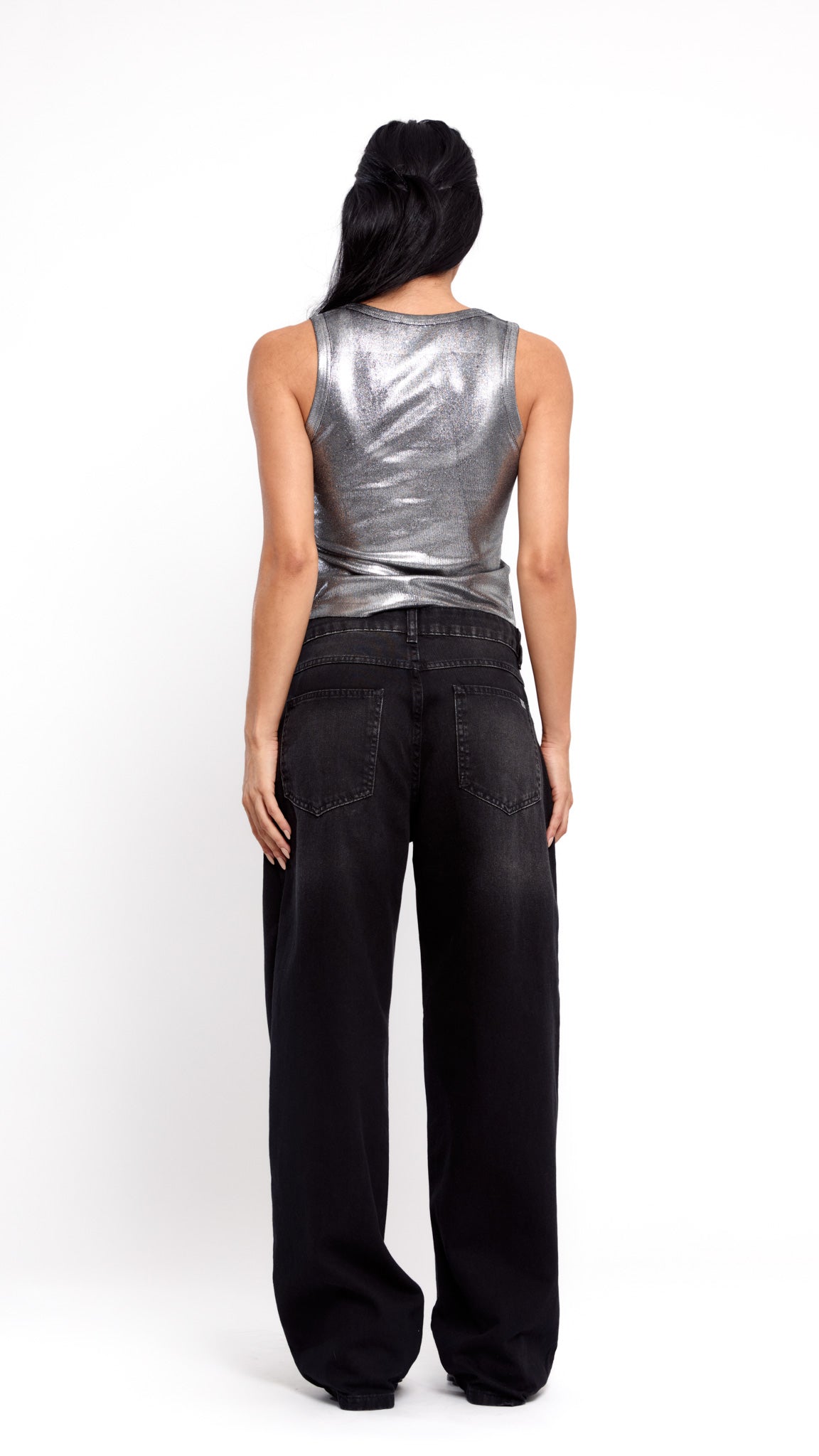 CALÇA JEANS OVERSIZED CARVÃO