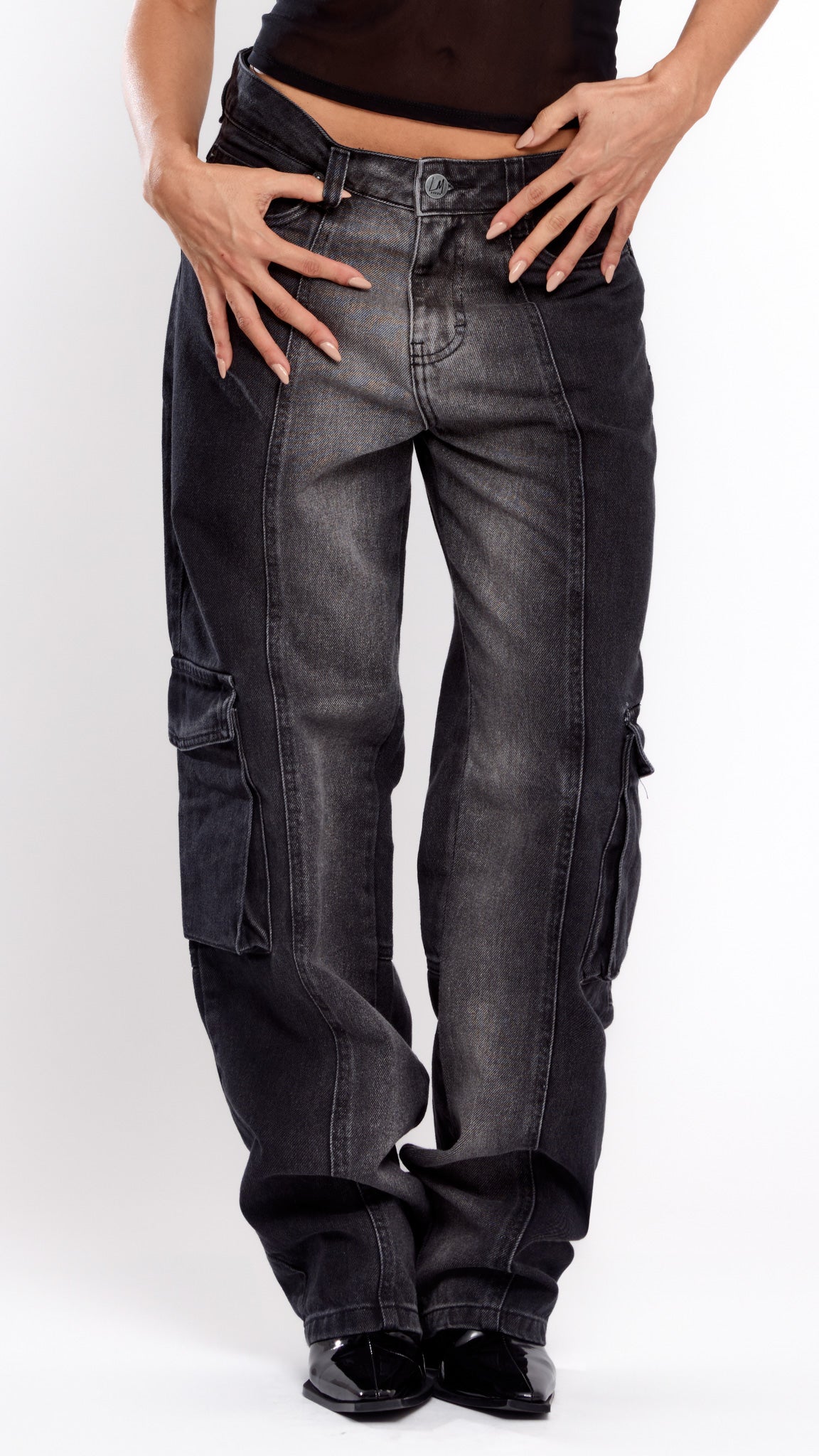 CALÇA JEANS SKATER BLACK BICOLOR