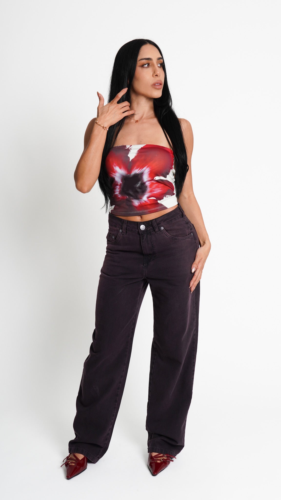 CALÇA JEANS RETA BLACK VIOLET