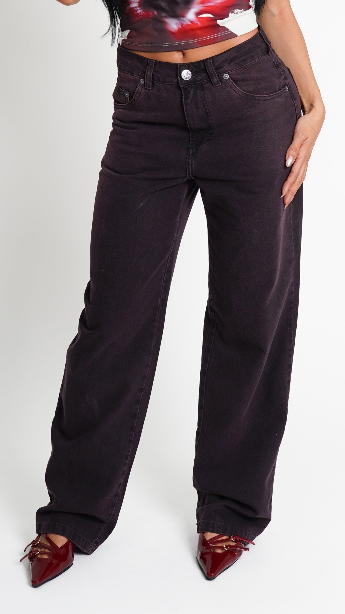 CALÇA JEANS RETA BLACK VIOLET