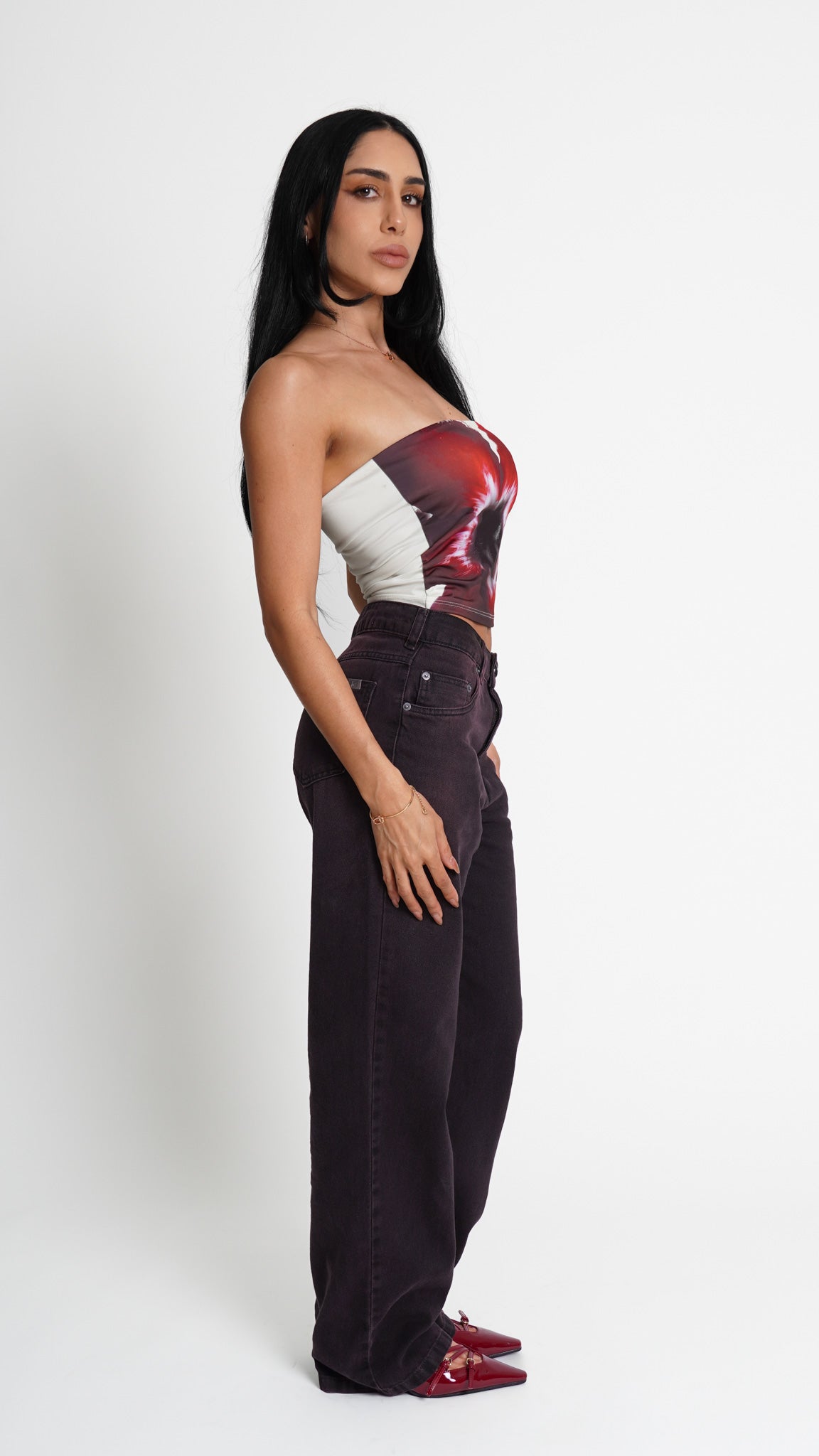 CALÇA JEANS RETA BLACK VIOLET