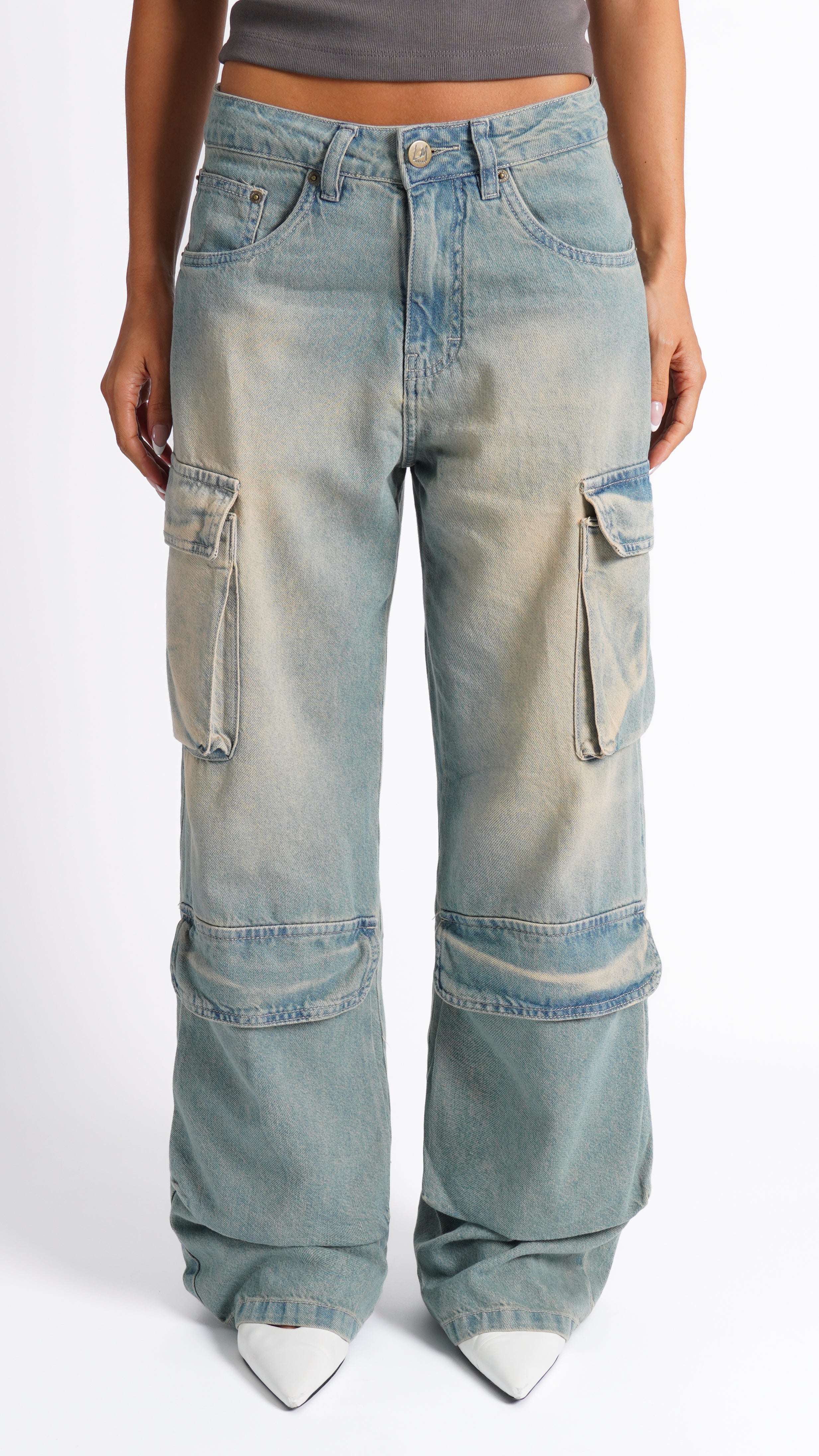 CALÇA JEANS POCKET Y2K