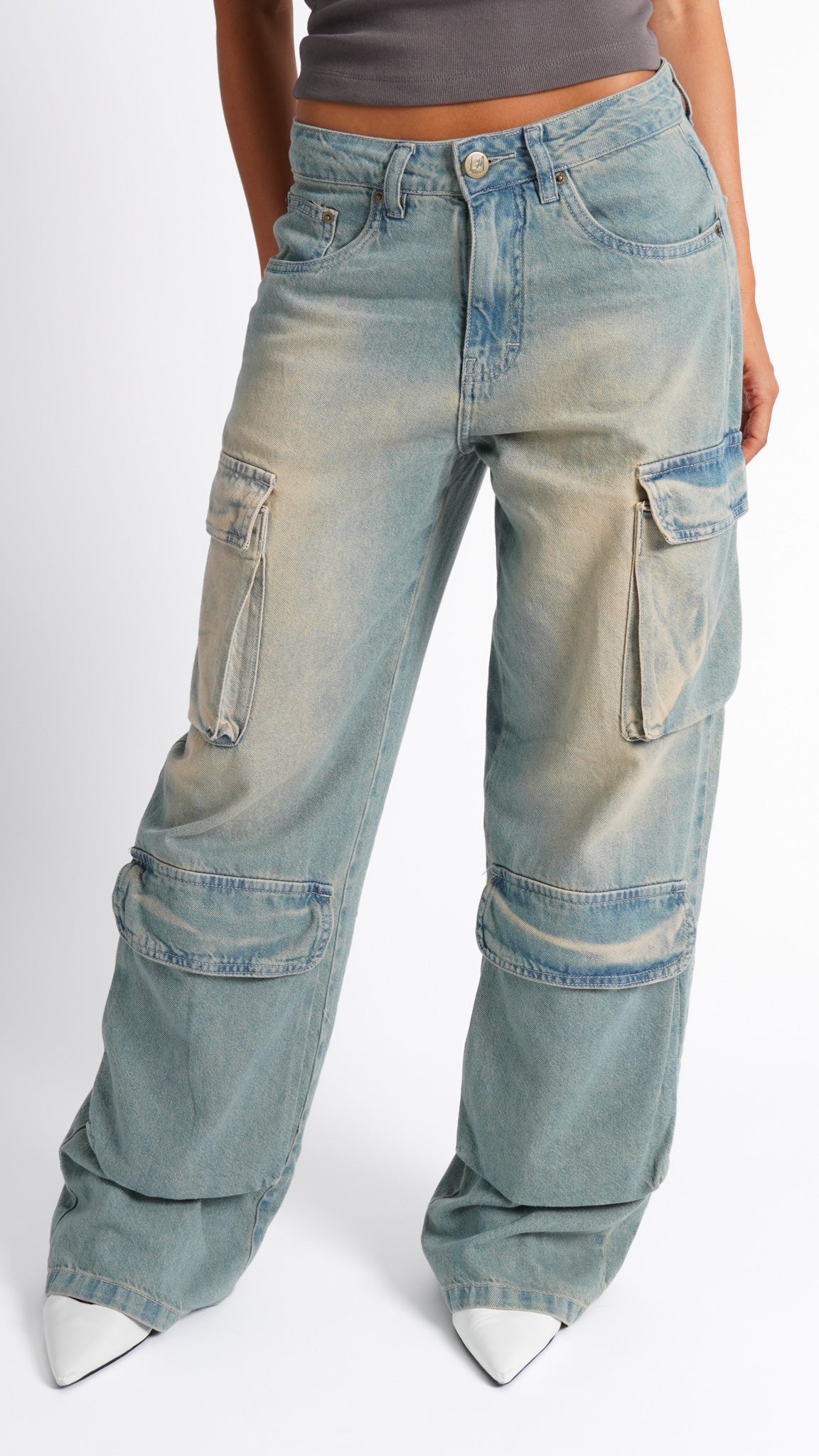 CALÇA JEANS POCKET Y2K