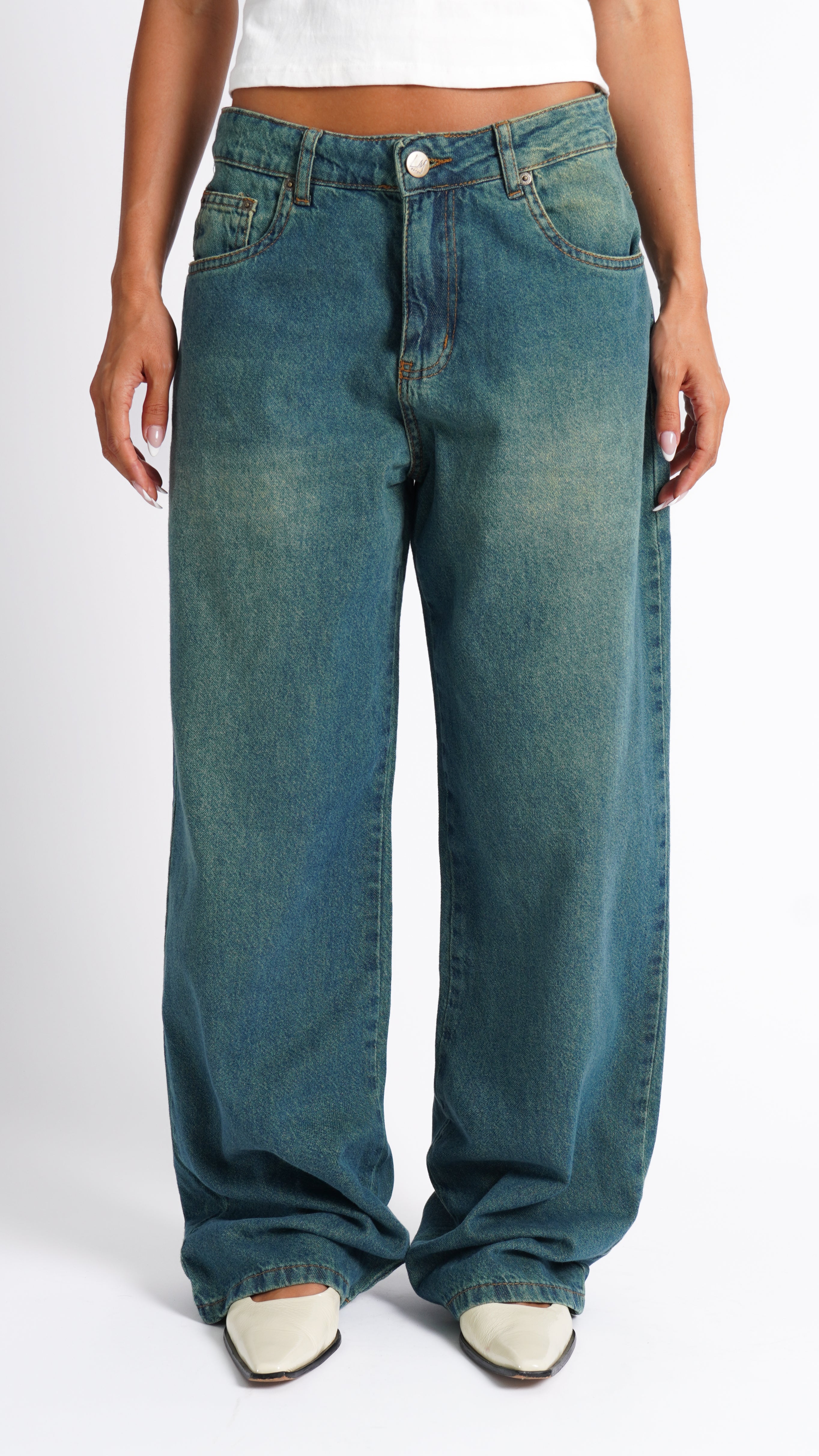 CALÇA JEANS OVERSIZED MERMAID