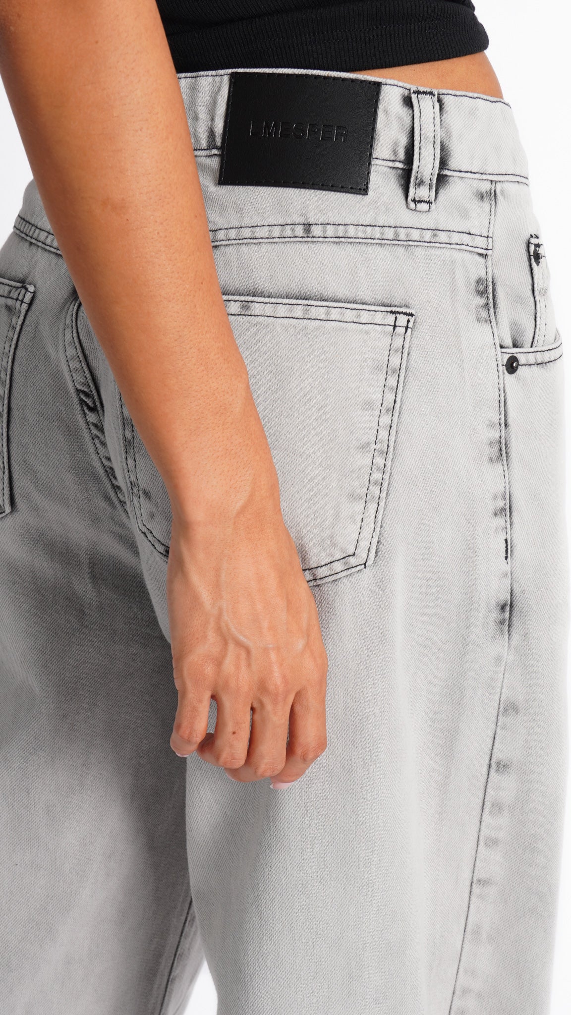 CALÇA JEANS OVERSIZED GREY