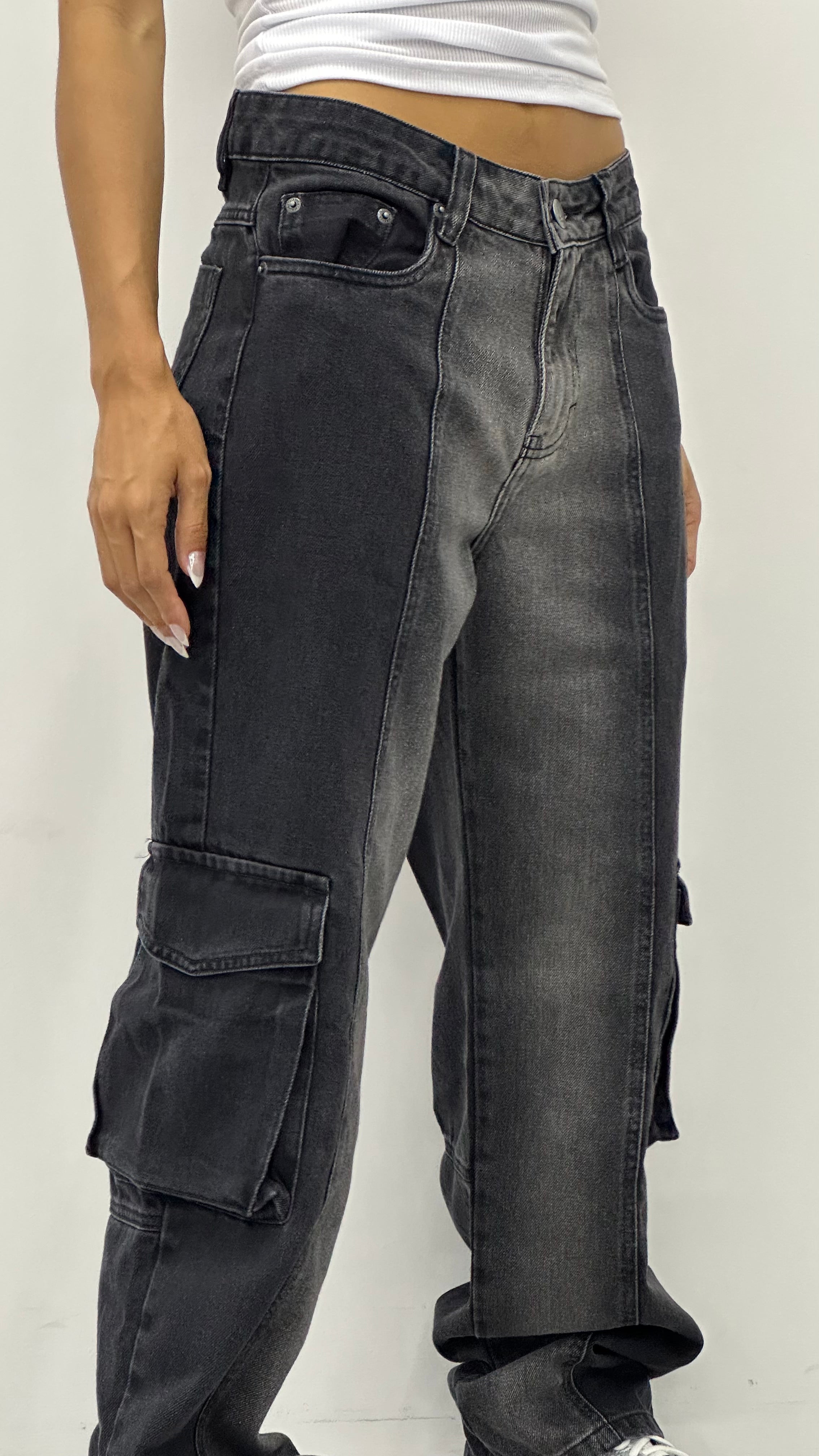 CALÇA JEANS SKATER BLACK BICOLOR