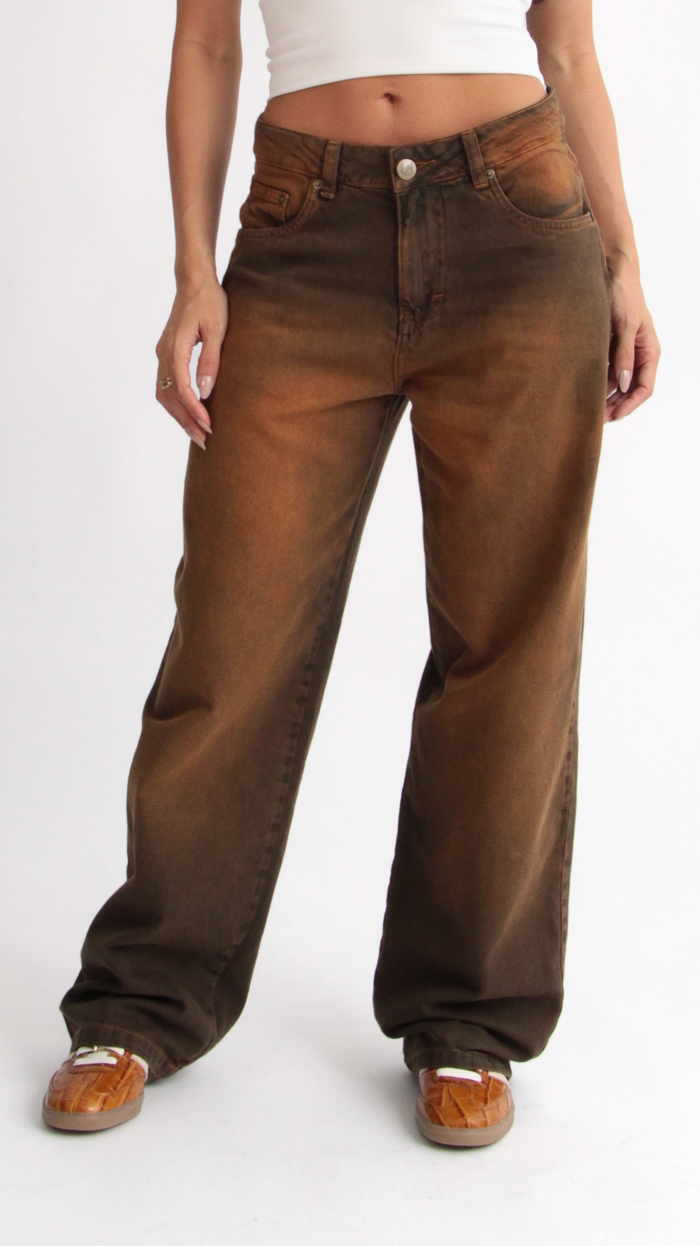 CALÇA JEANS OVERSIZED FERRUGEM