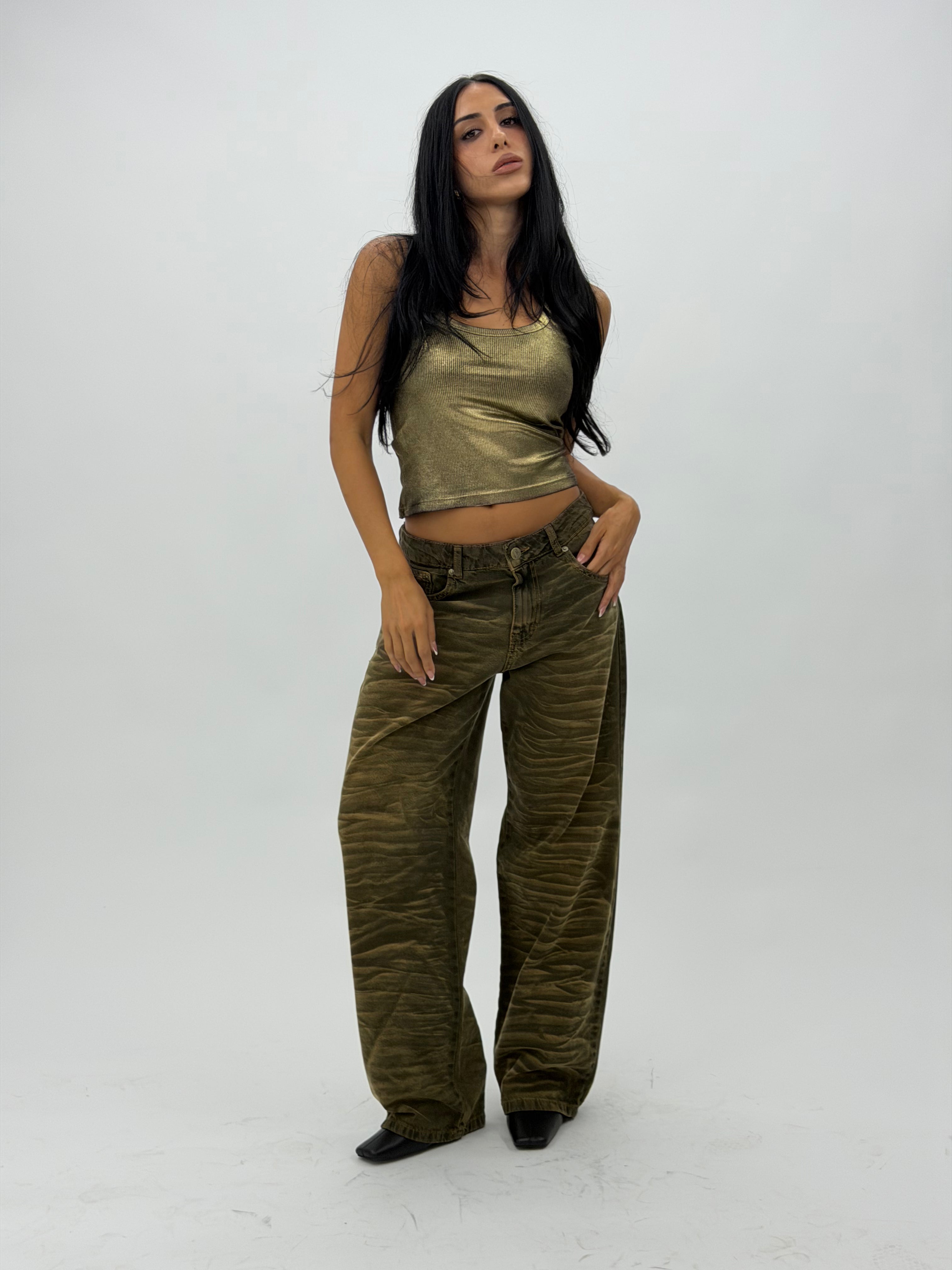 CALÇA JEANS OVERSIZED TIGER JUNGLE
