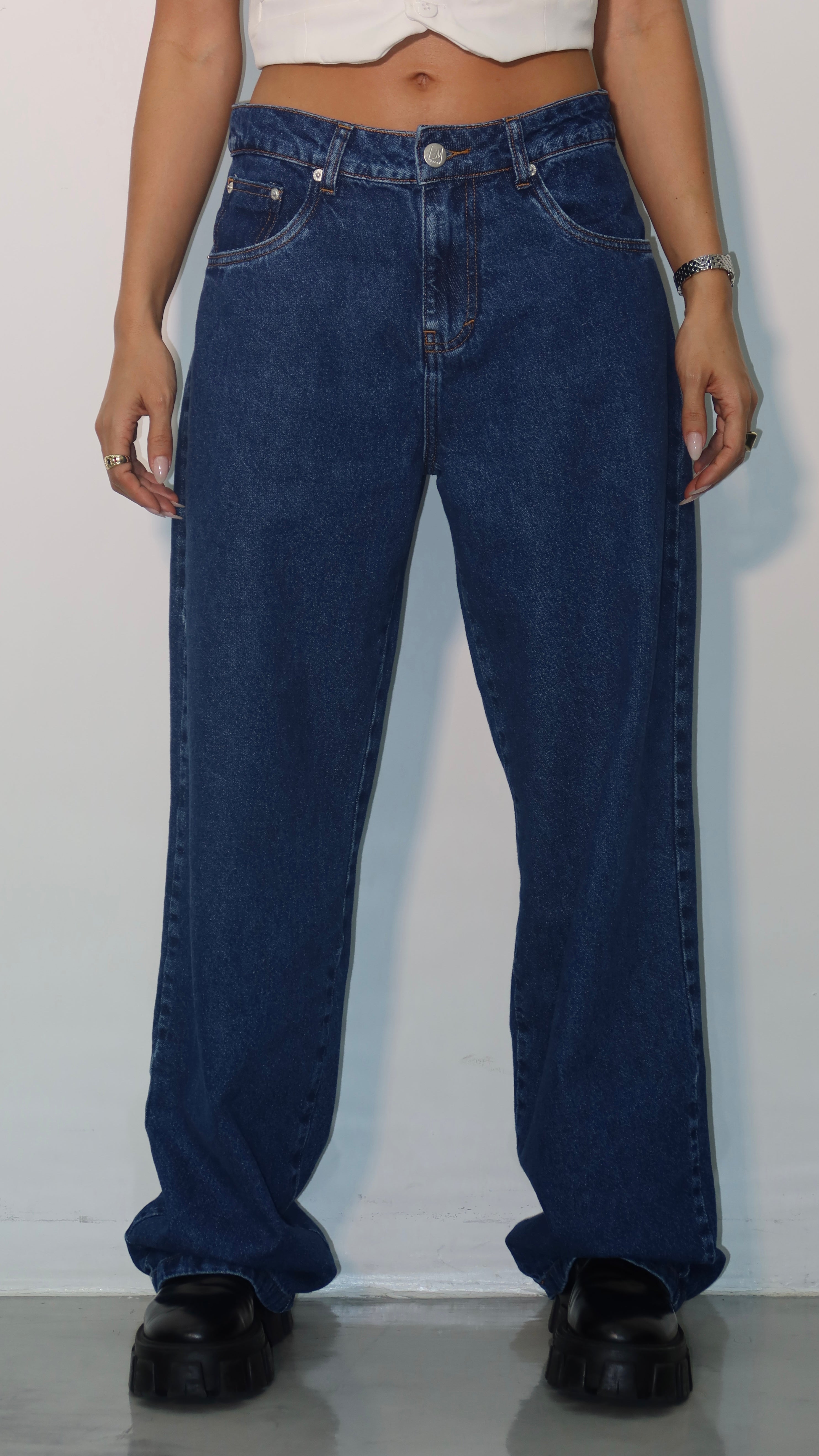 CALÇA JEANS OVERSIZED MARINE