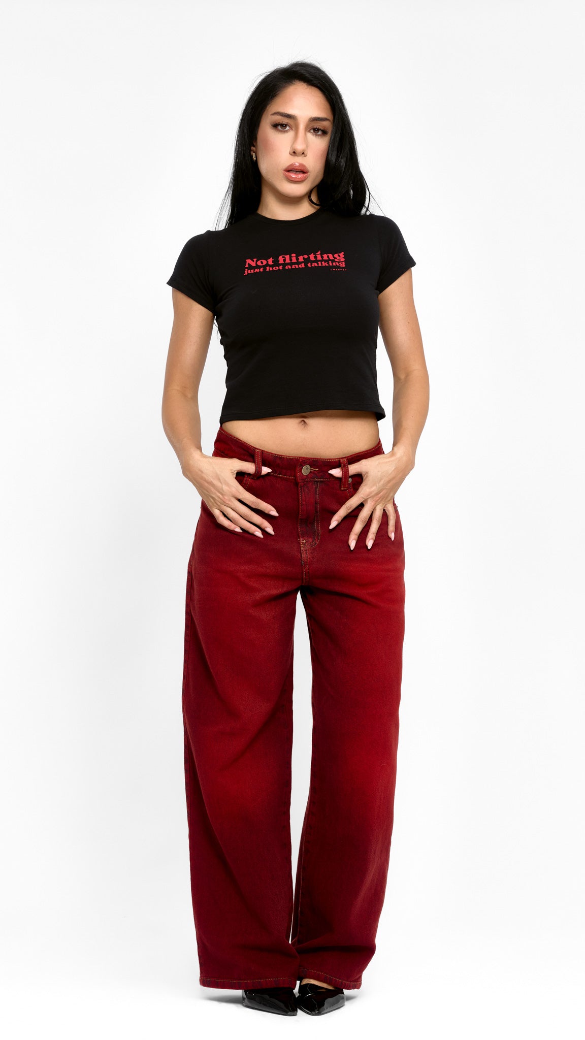 CALÇA JEANS OVERSIZED CHERRY