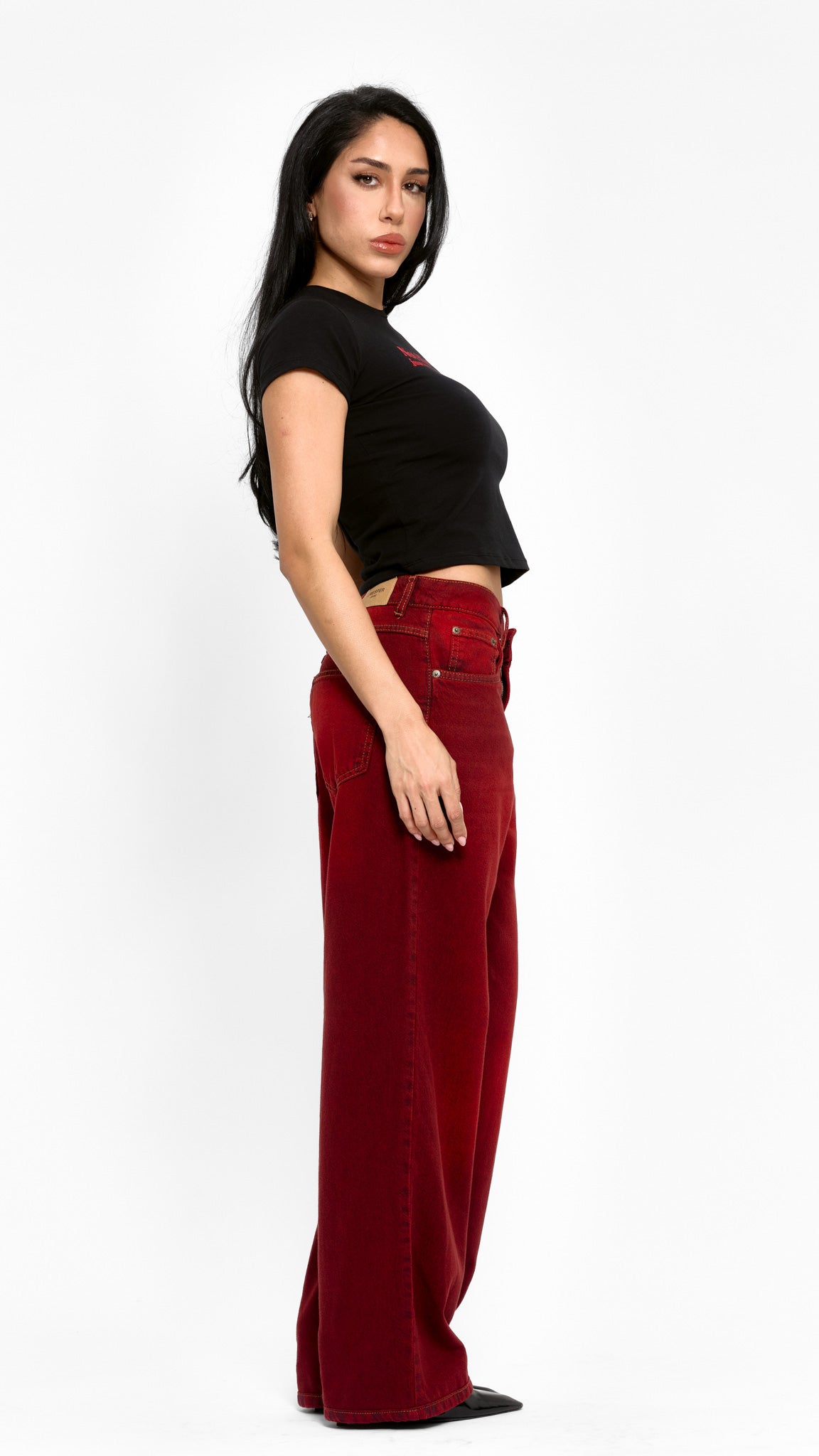 CALÇA JEANS OVERSIZED CHERRY