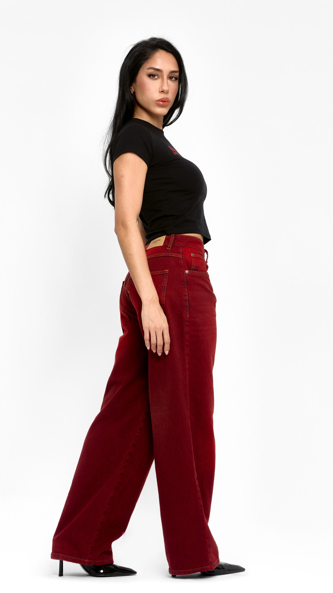 CALÇA JEANS OVERSIZED CHERRY