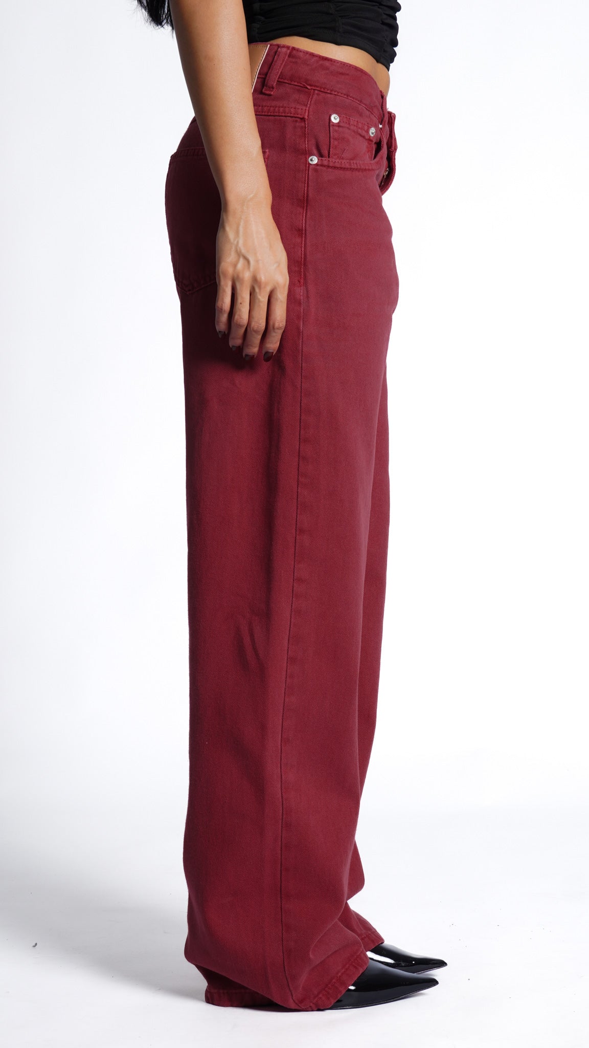CALÇA JEANS OVERSIZED STRAWBERRY